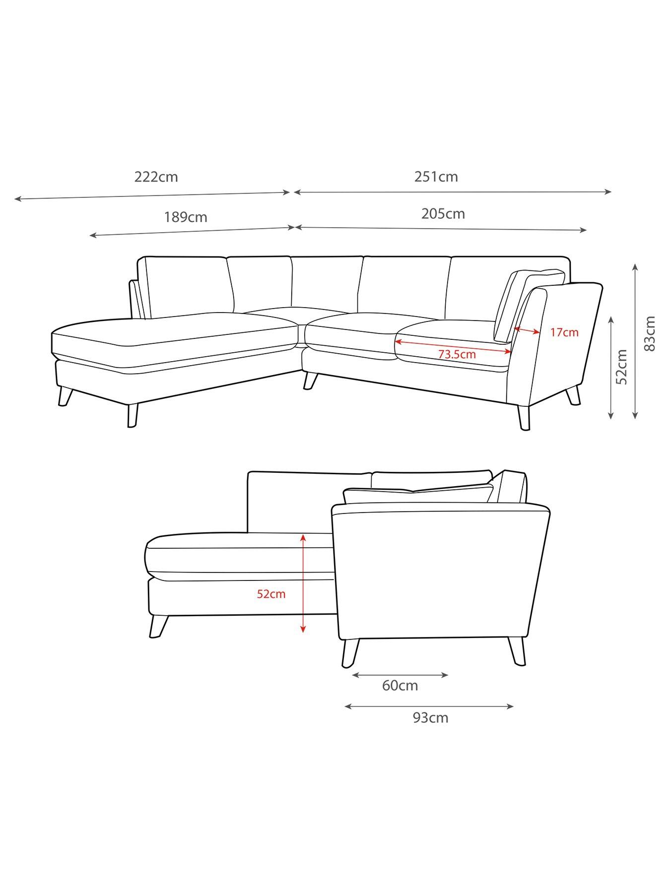 Image 7 of 7 of Very Home Moda Fabric Left Hand&nbsp;Corner Chaise Sofa - Made to Order in the UK