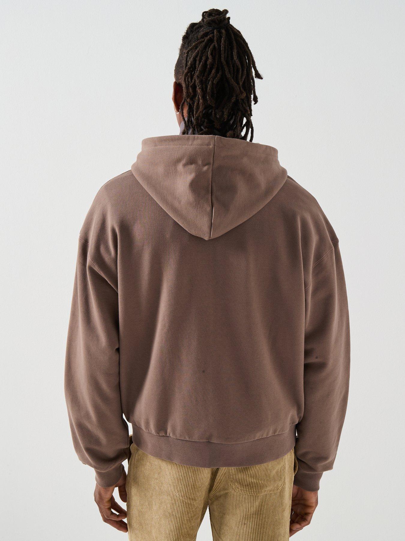 adidas-originals-mens-premium-essentials-full-zip-hoodie-brownstillFront