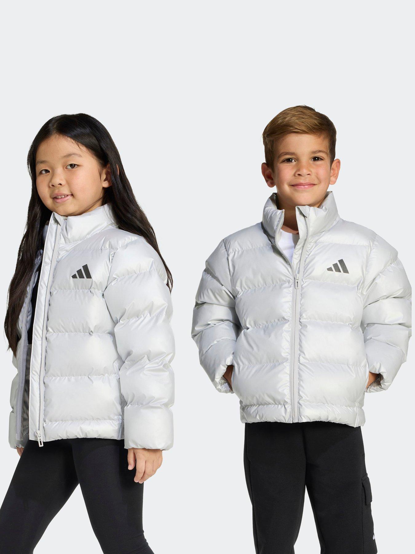 adidas Sportswear Kids Unisex Synthetic Down Glam Jacket - Silver