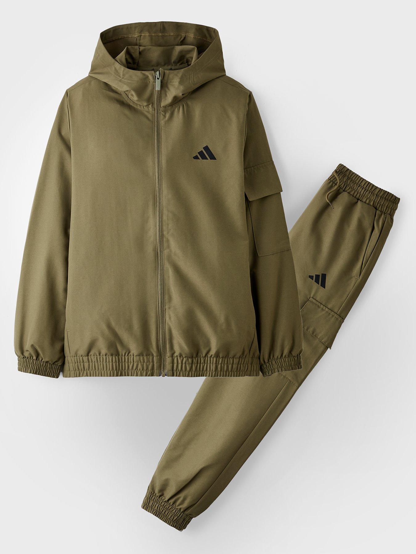 adidas Sportswear Junior Boys Woven Cargo Tracksuit - Green