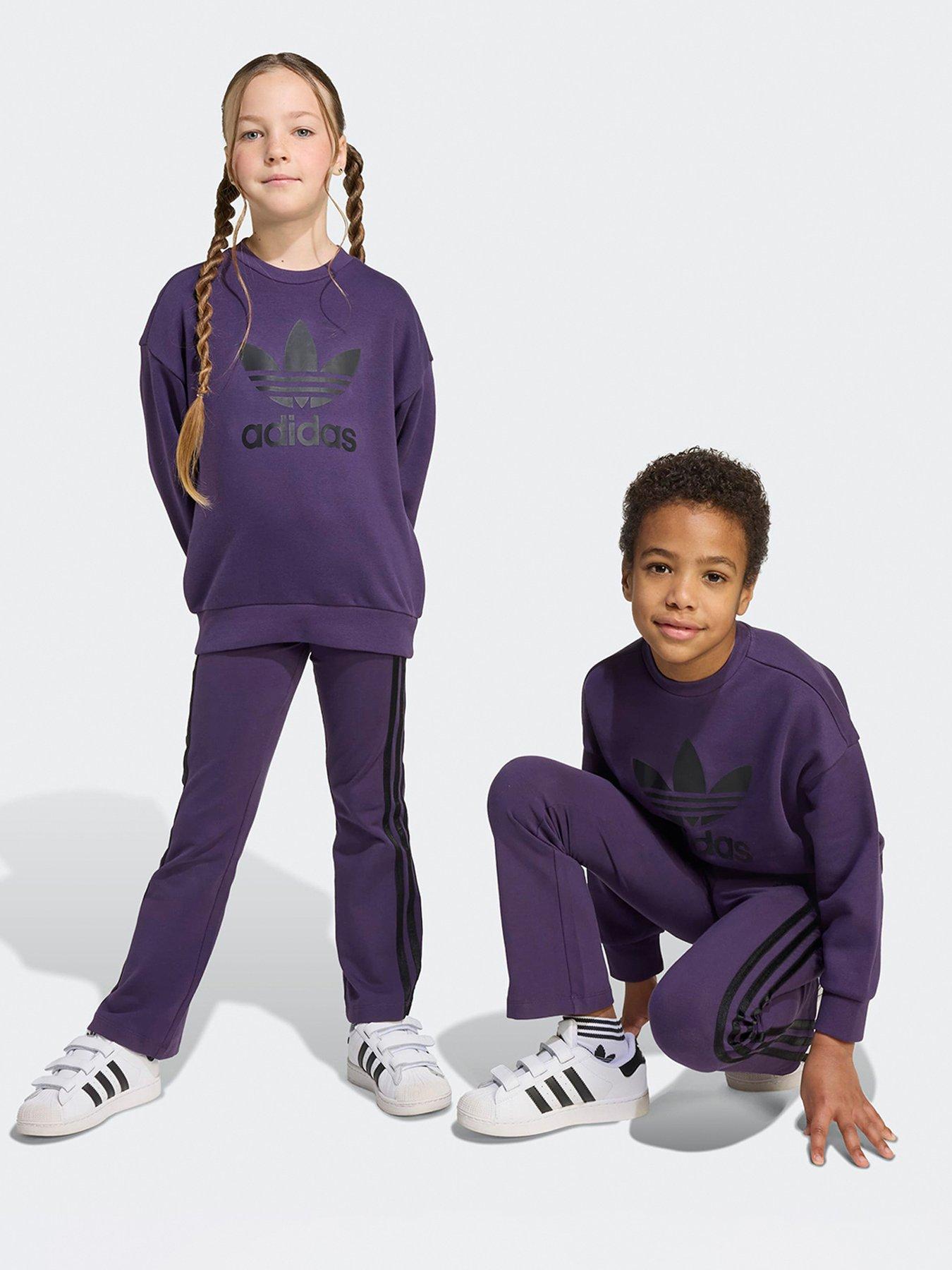 adidas-originals-kids-unisex-loose-crew-flared-legging-set-kids-purple