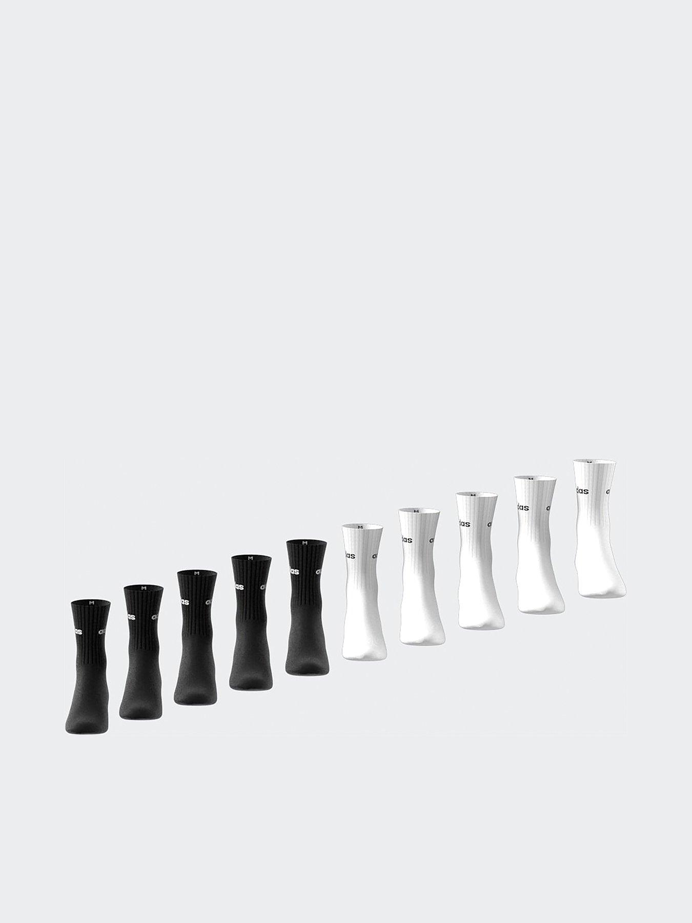 adidas Sportswear Linear Cushioned Crew Sock 10 Pair Pack - White/Black