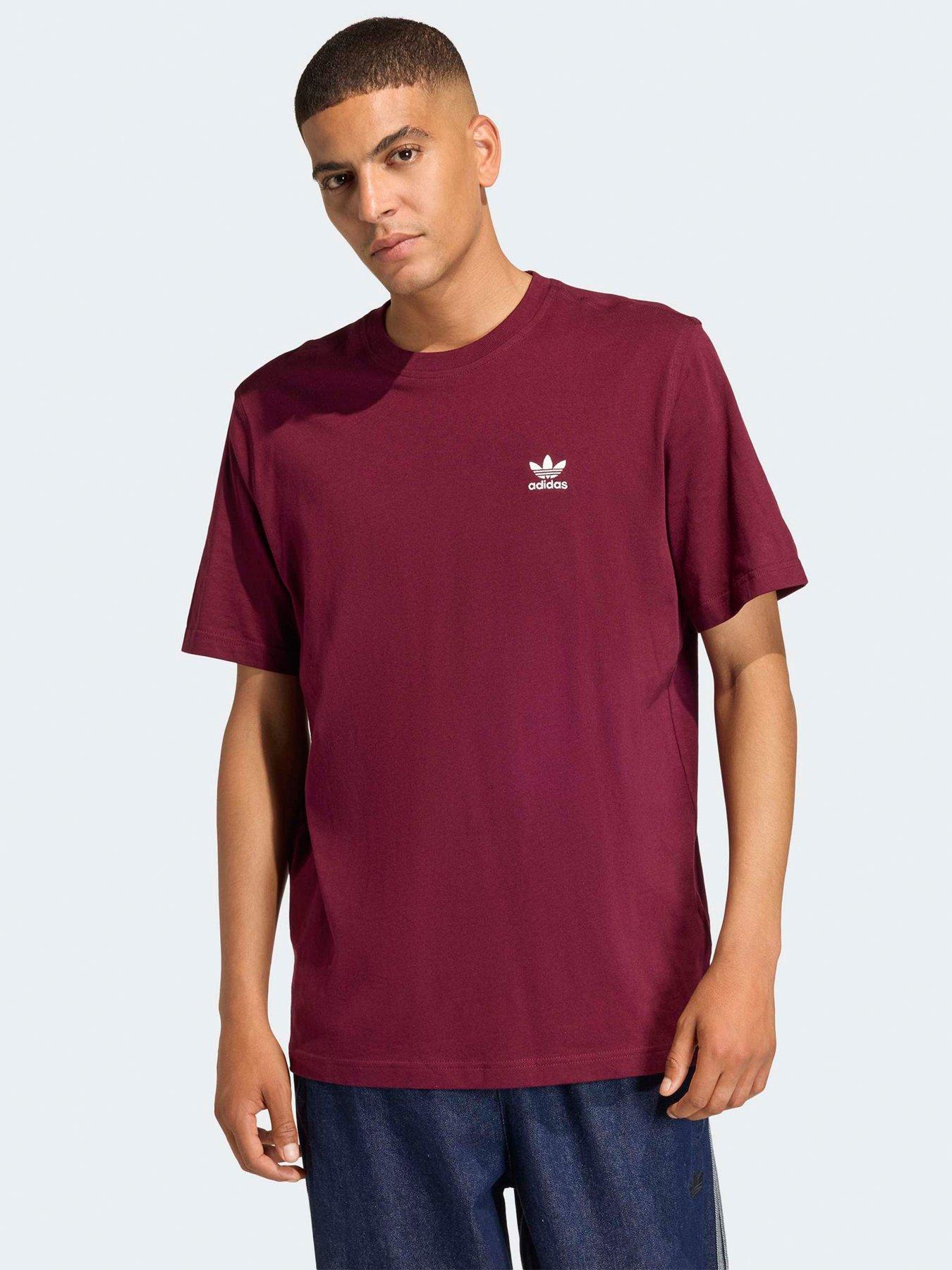 adidas Originals Men's Trefoil Essentials Loose T-Shirt - Red - Dark Red