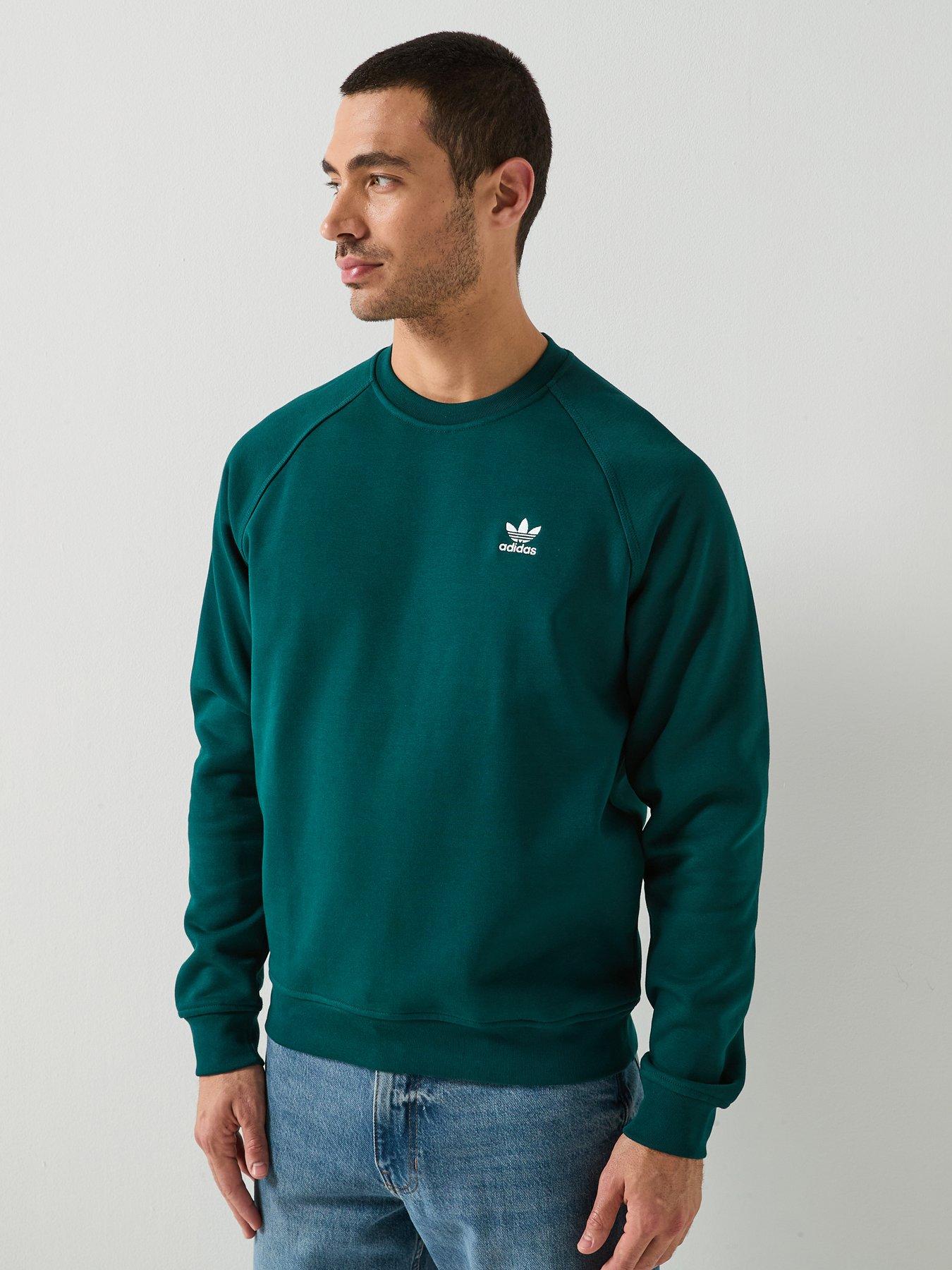 adidas-originals-mens-trefoil-essentials-crew-sweat-green