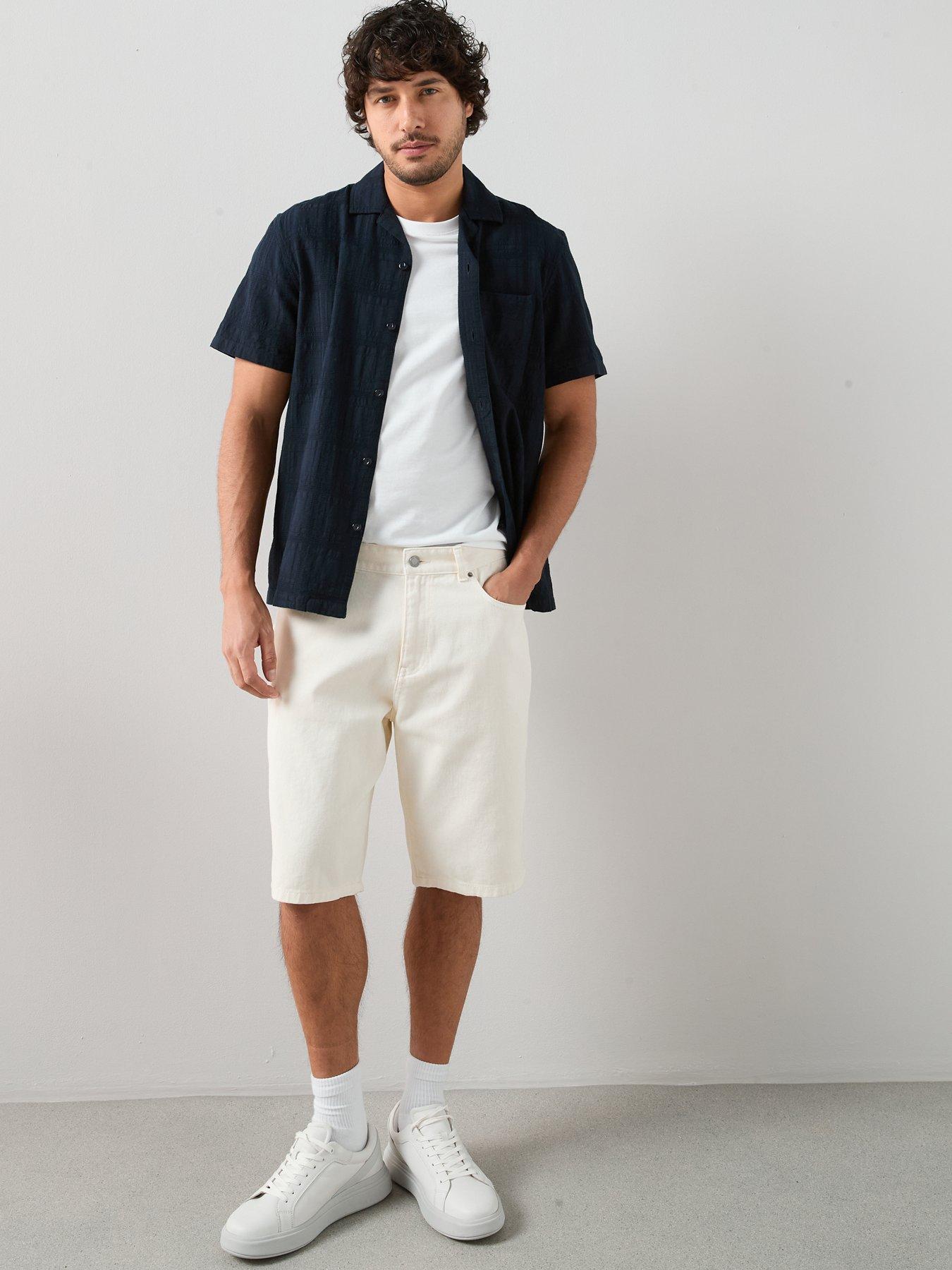 Image 3 of 7 of The Very Collection Regular Fit Denim Shorts - Ecru