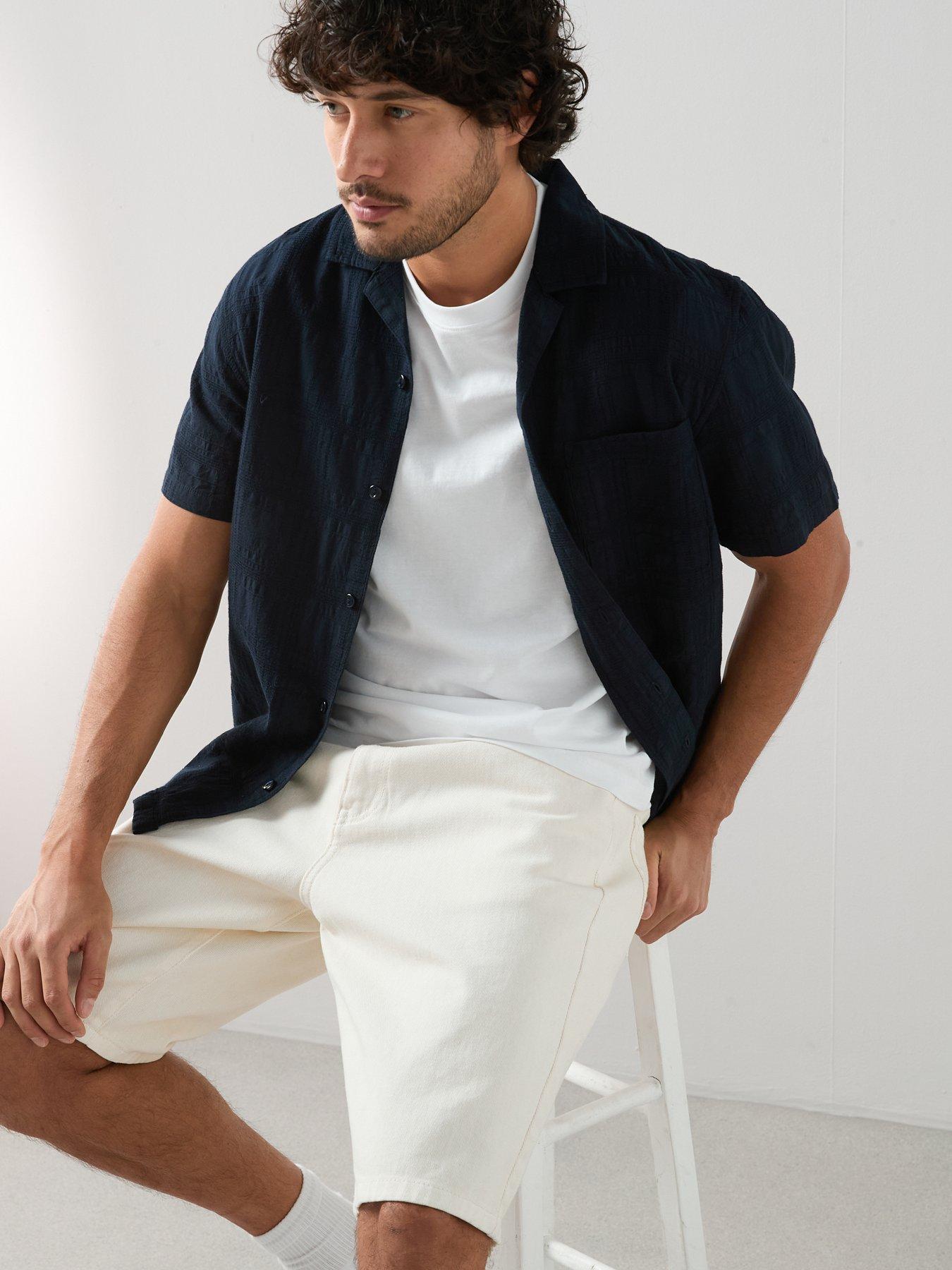 Image 4 of 7 of The Very Collection Regular Fit Denim Shorts - Ecru