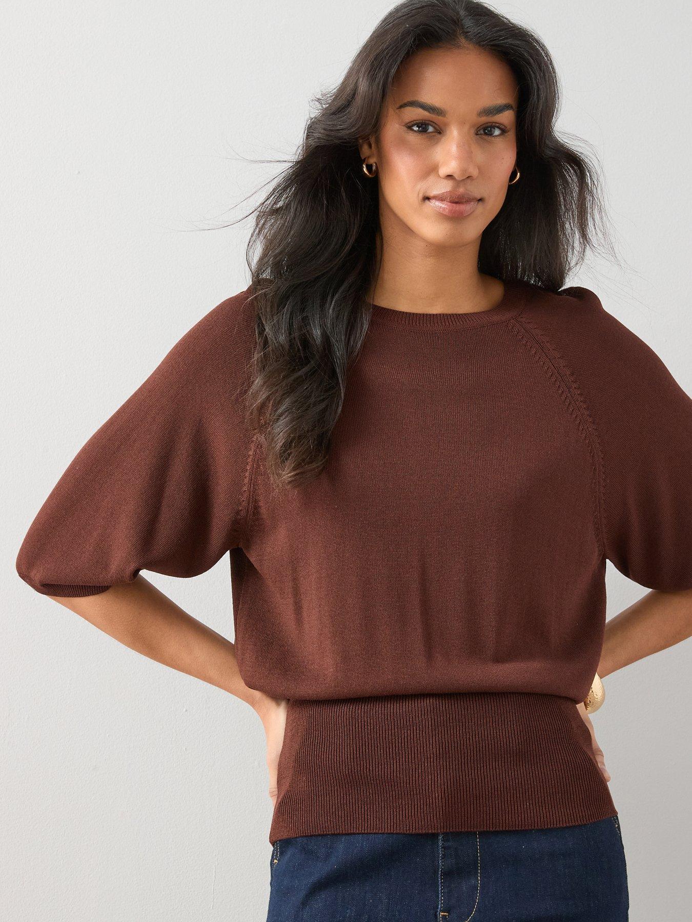 the-very-collection-batwing-sinced-waist-knitted-top-brownback