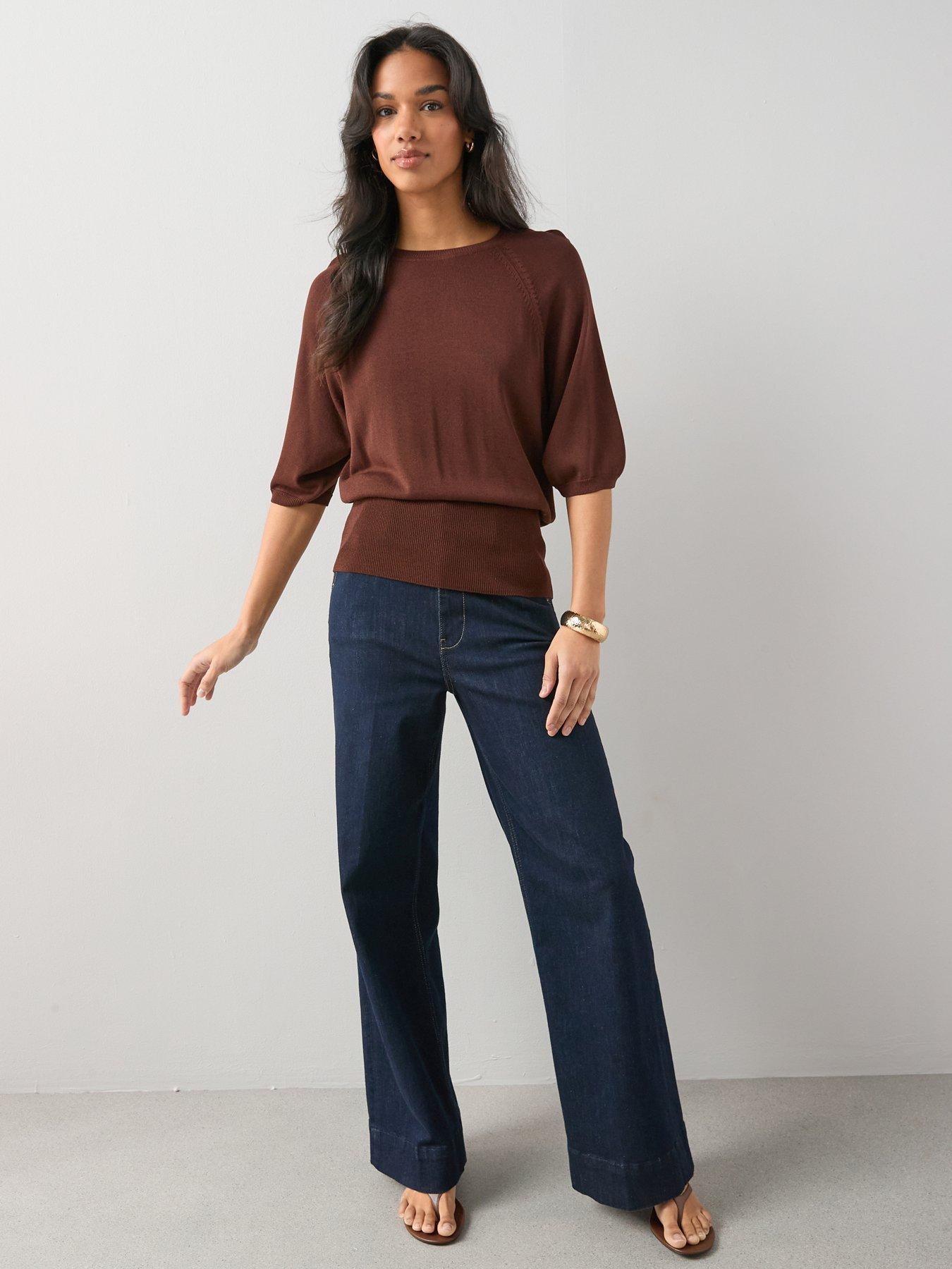 the-very-collection-batwing-sinced-waist-knitted-top-browndetail