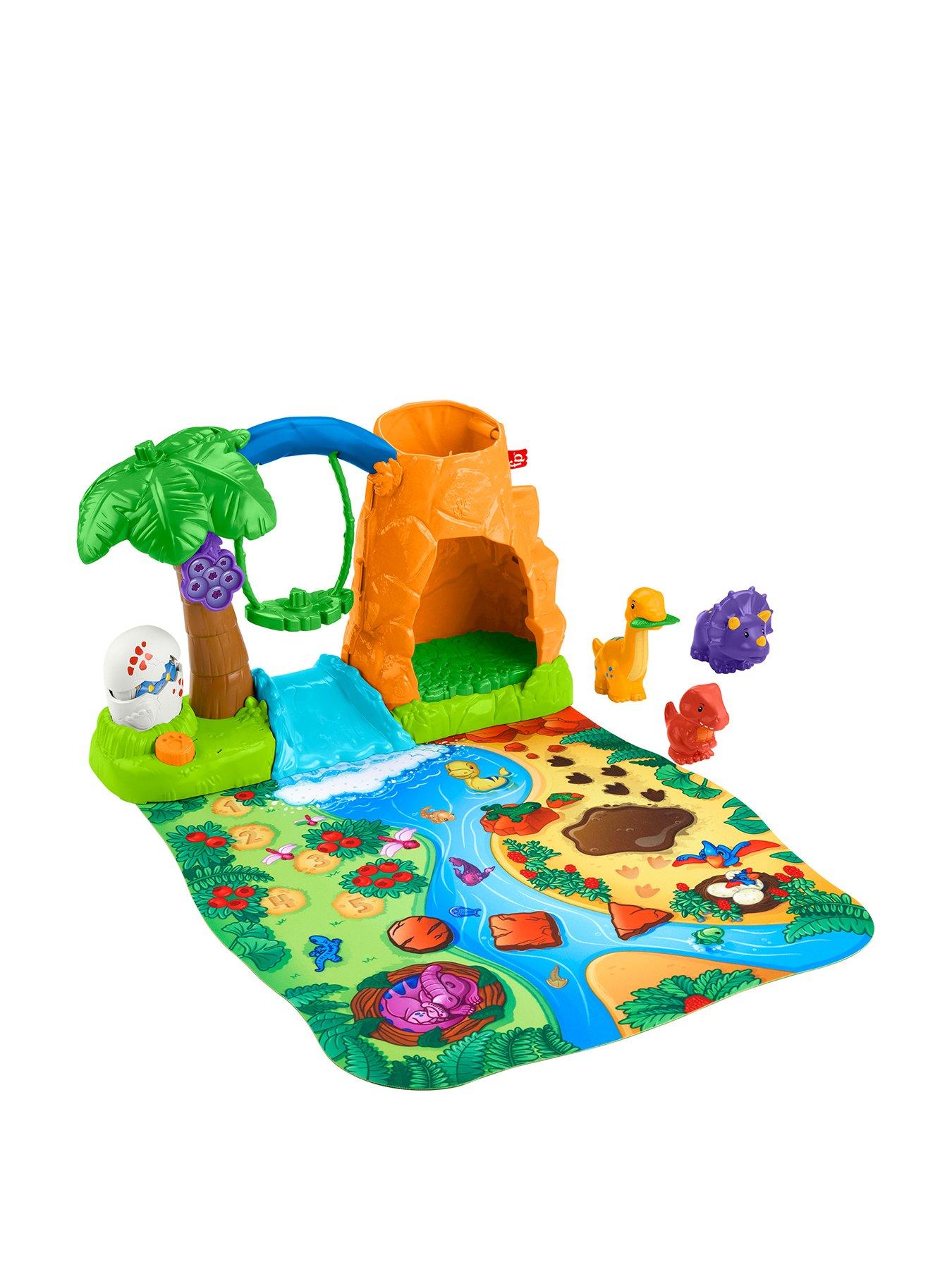 fisher-price-little-people-little-people-dinosaur-village-amp-play-mat-toddler-playset
