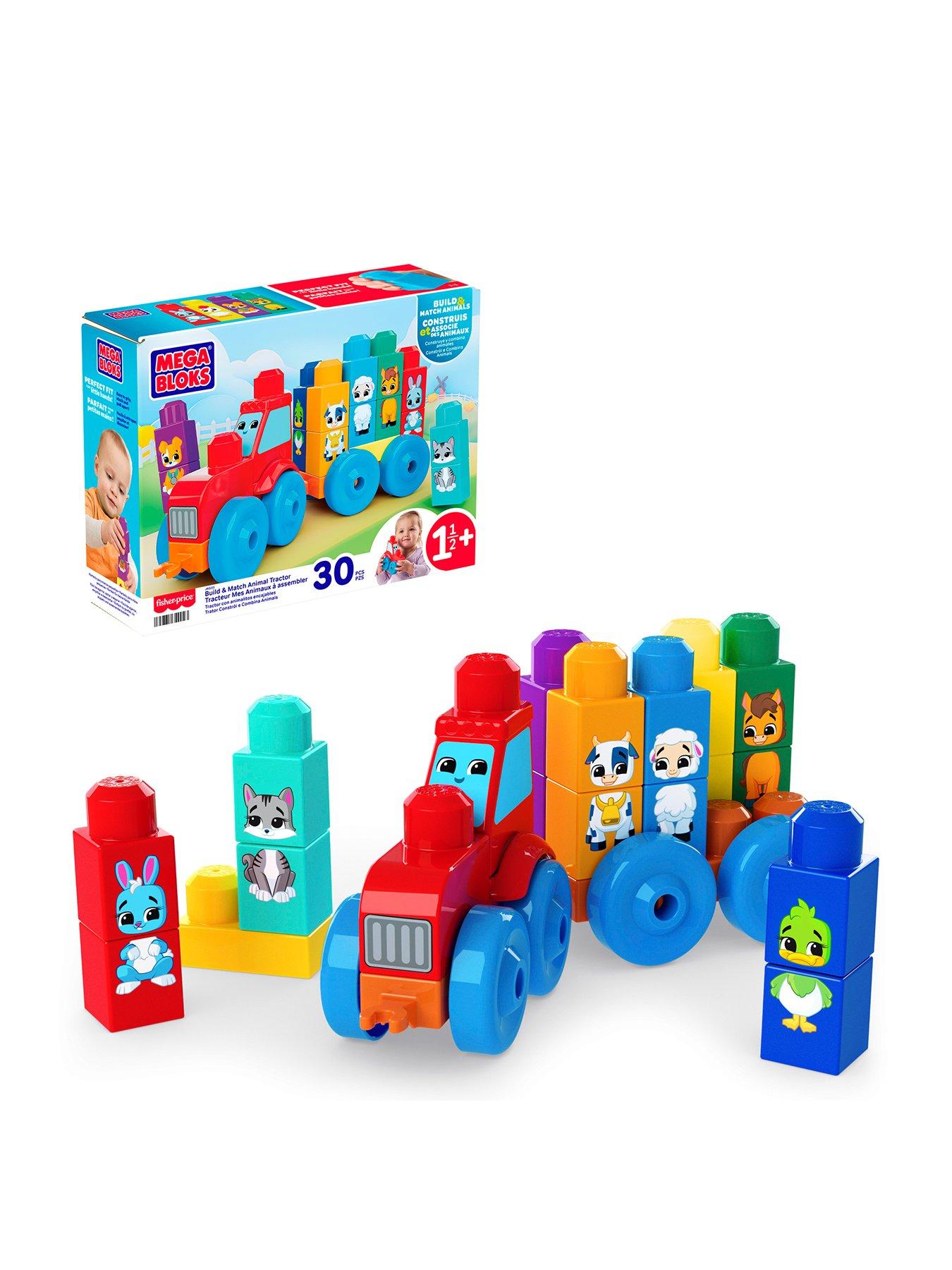 Image 1 of 7 of Mega Bloks First Builders Build &amp; Match Animal Tractor Block Toy (30 Pcs)