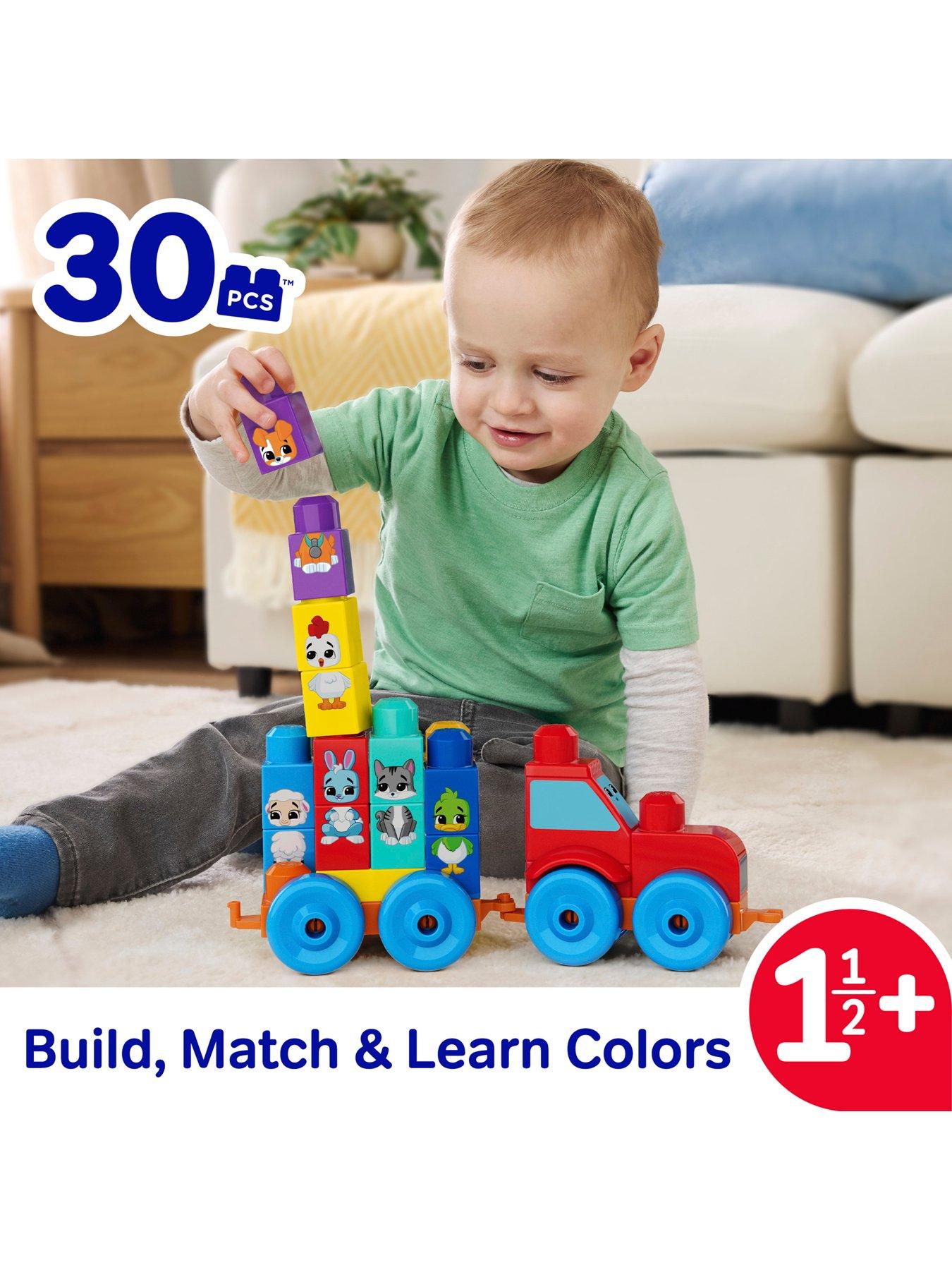 Image 2 of 7 of Mega Bloks First Builders Build &amp; Match Animal Tractor Block Toy (30 Pcs)