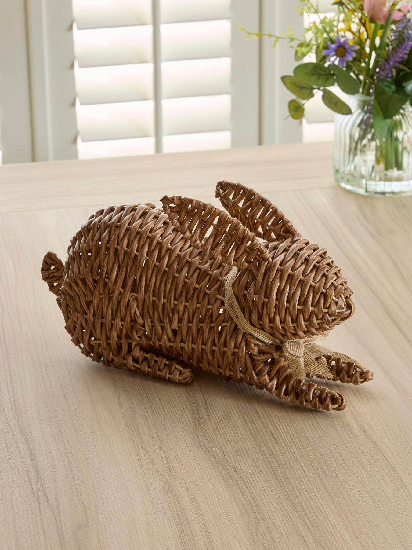 The Very Collection Lying Down Faux Rattan Rabbit