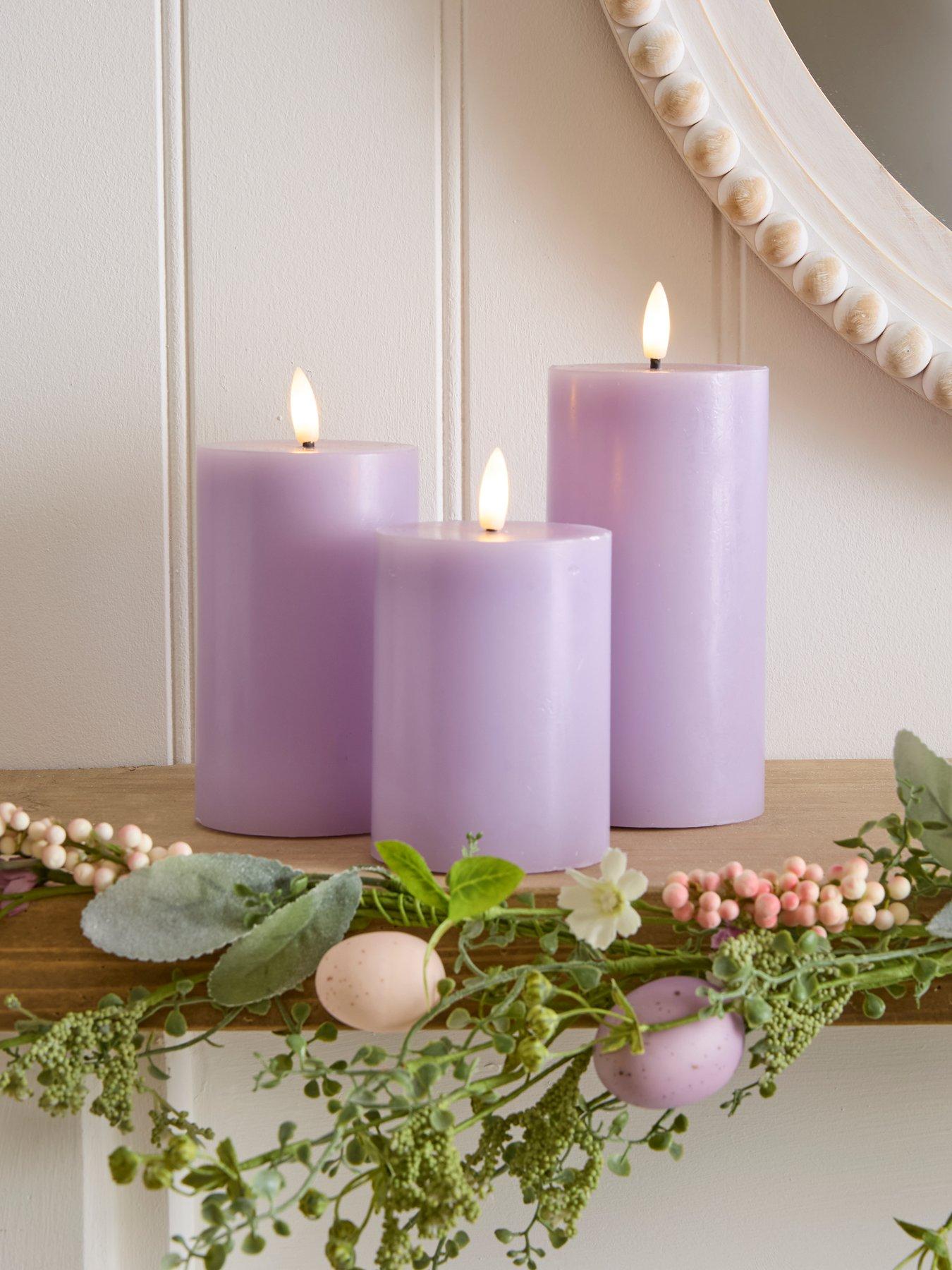 Image 1 of 4 of The Very Collection S/3 LED CANDLE- lilac