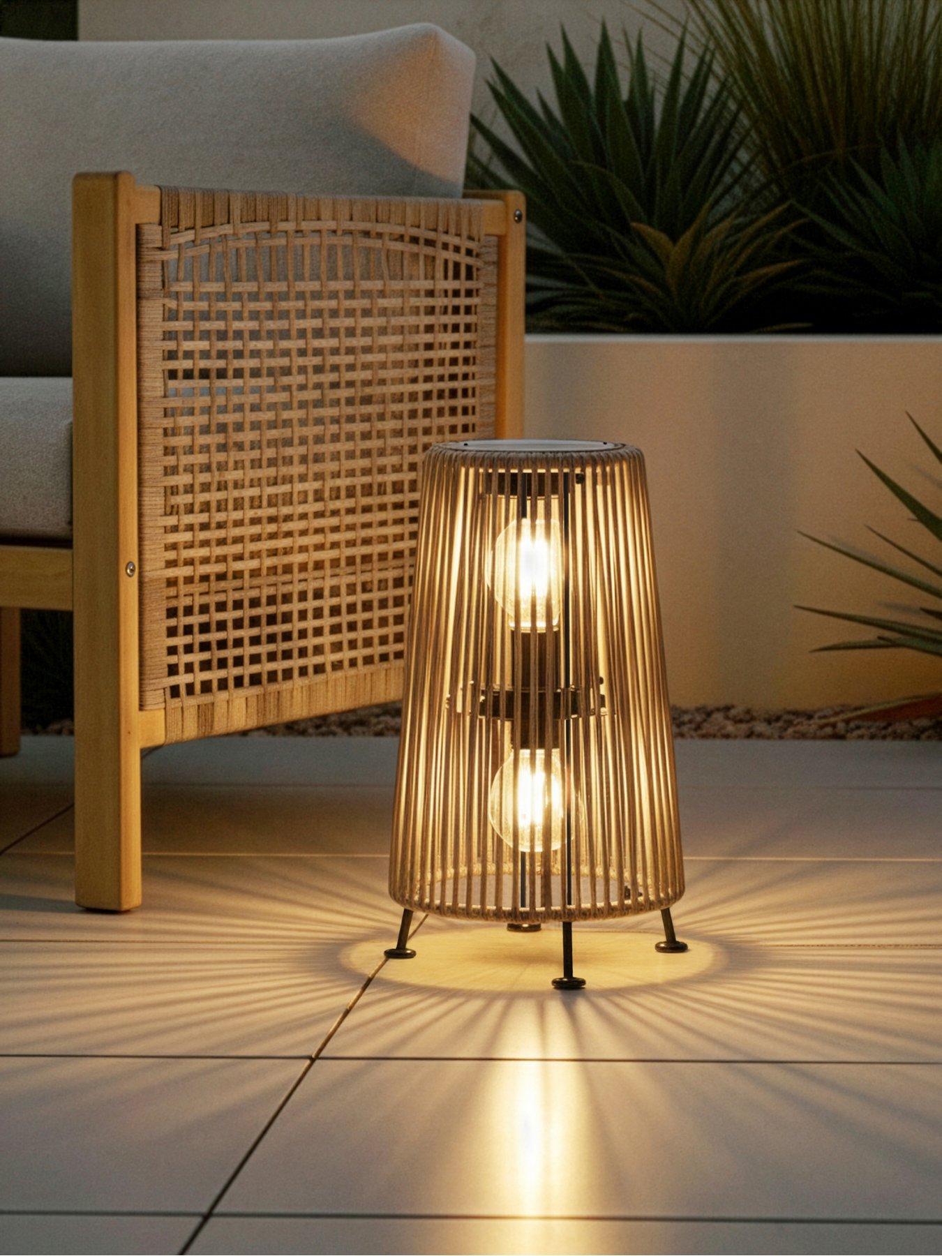 Image 1 of 6 of The Very Collection 35cm Small Rattan Solar Lantern