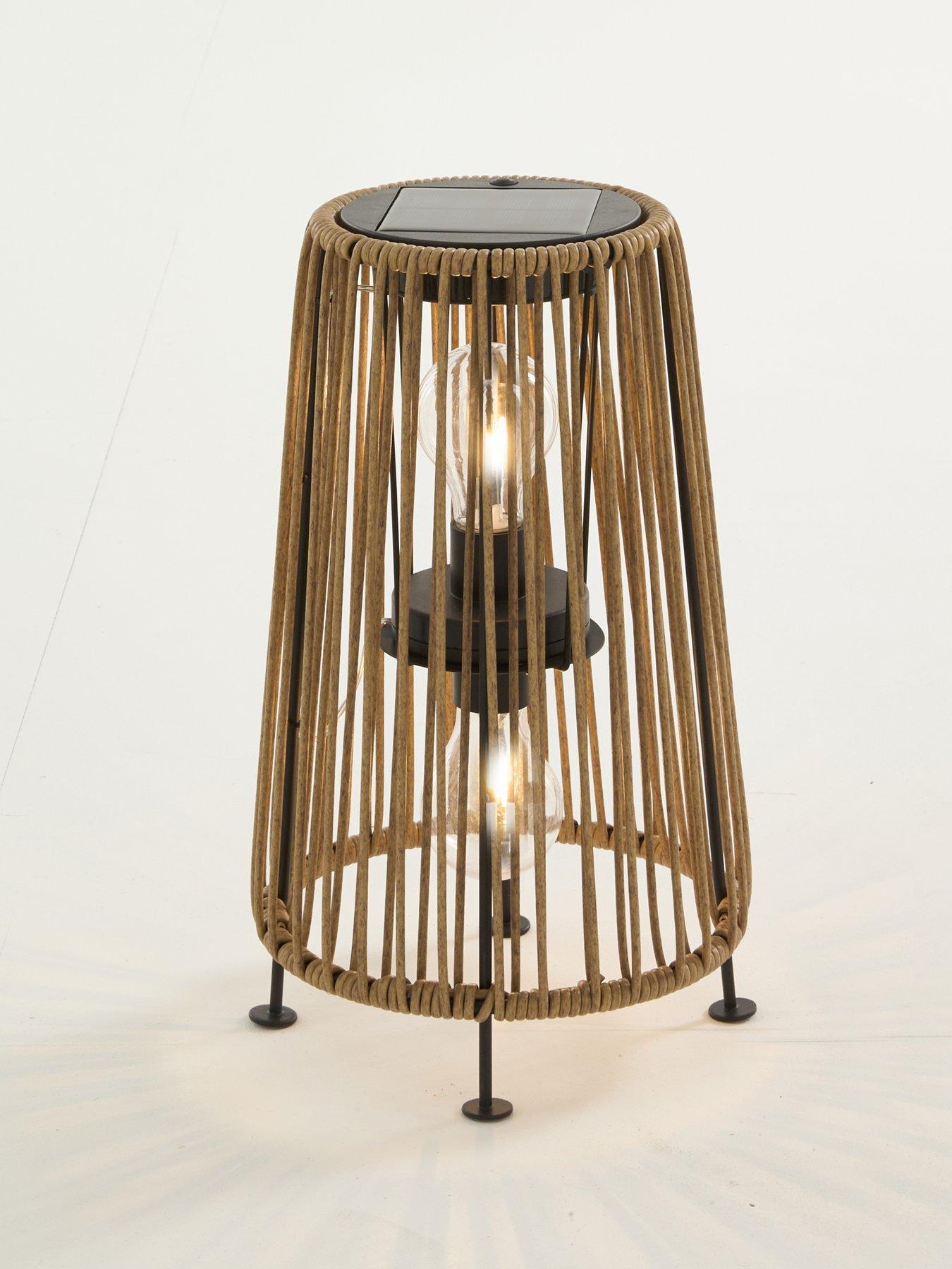Image 3 of 6 of The Very Collection 35cm Small Rattan Solar Lantern