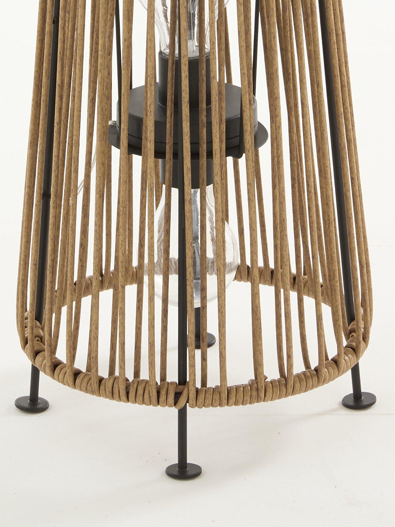 Image 4 of 6 of The Very Collection 35cm Small Rattan Solar Lantern