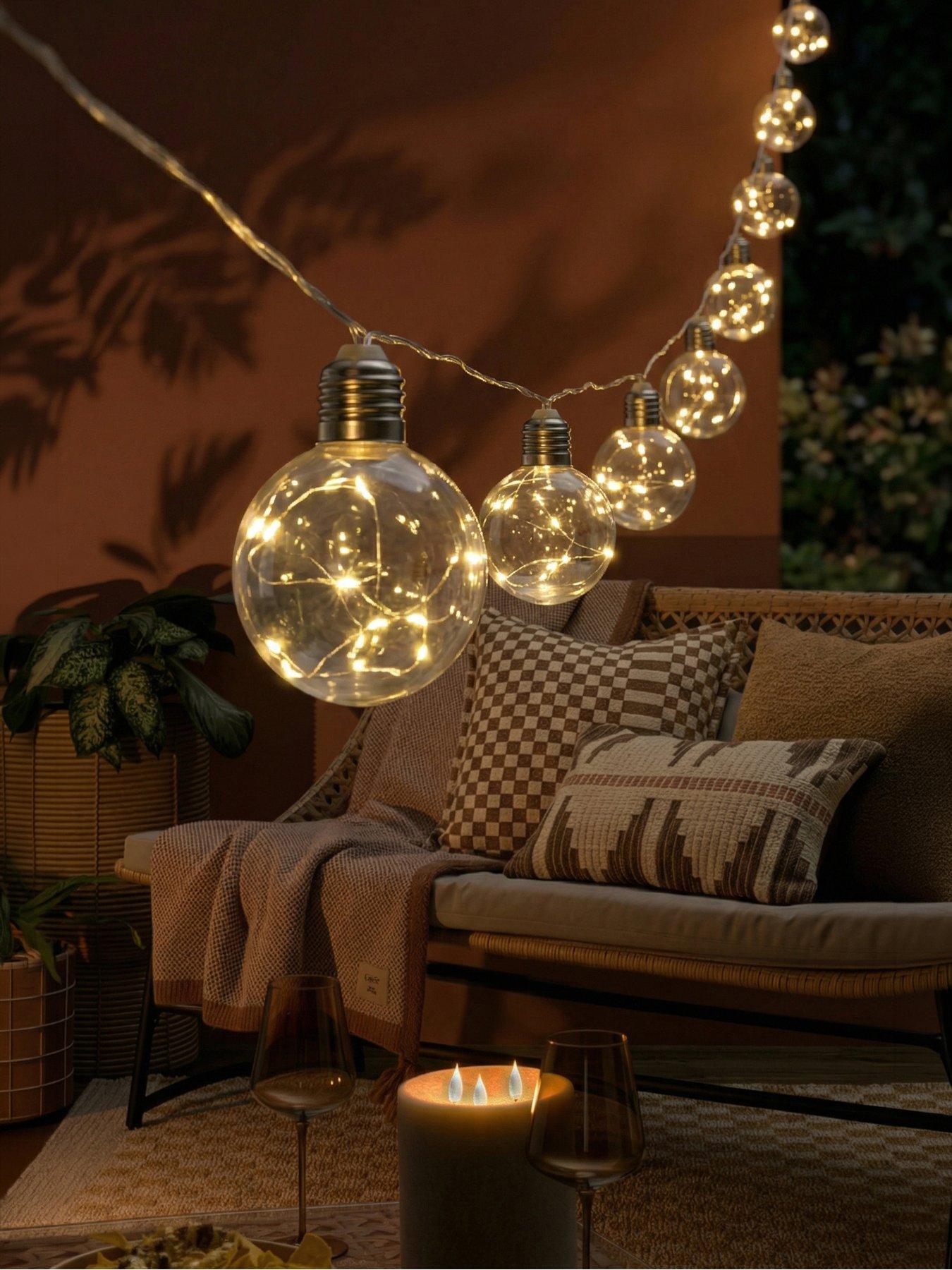 Image 1 of 4 of The Very Collection Battery-Operated Ball Garden&nbsp;String Lights&nbsp;- Warm
