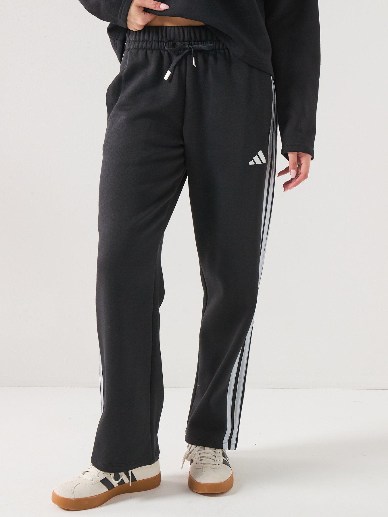 adidas-sportswear-womens-holiday-3-stripes-fleece-open-hem-pants-black