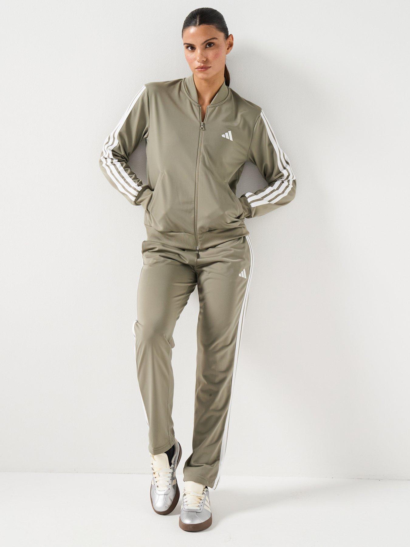 adidas Sportswear Womens Essentials 3-Stripes Track Suit - Green