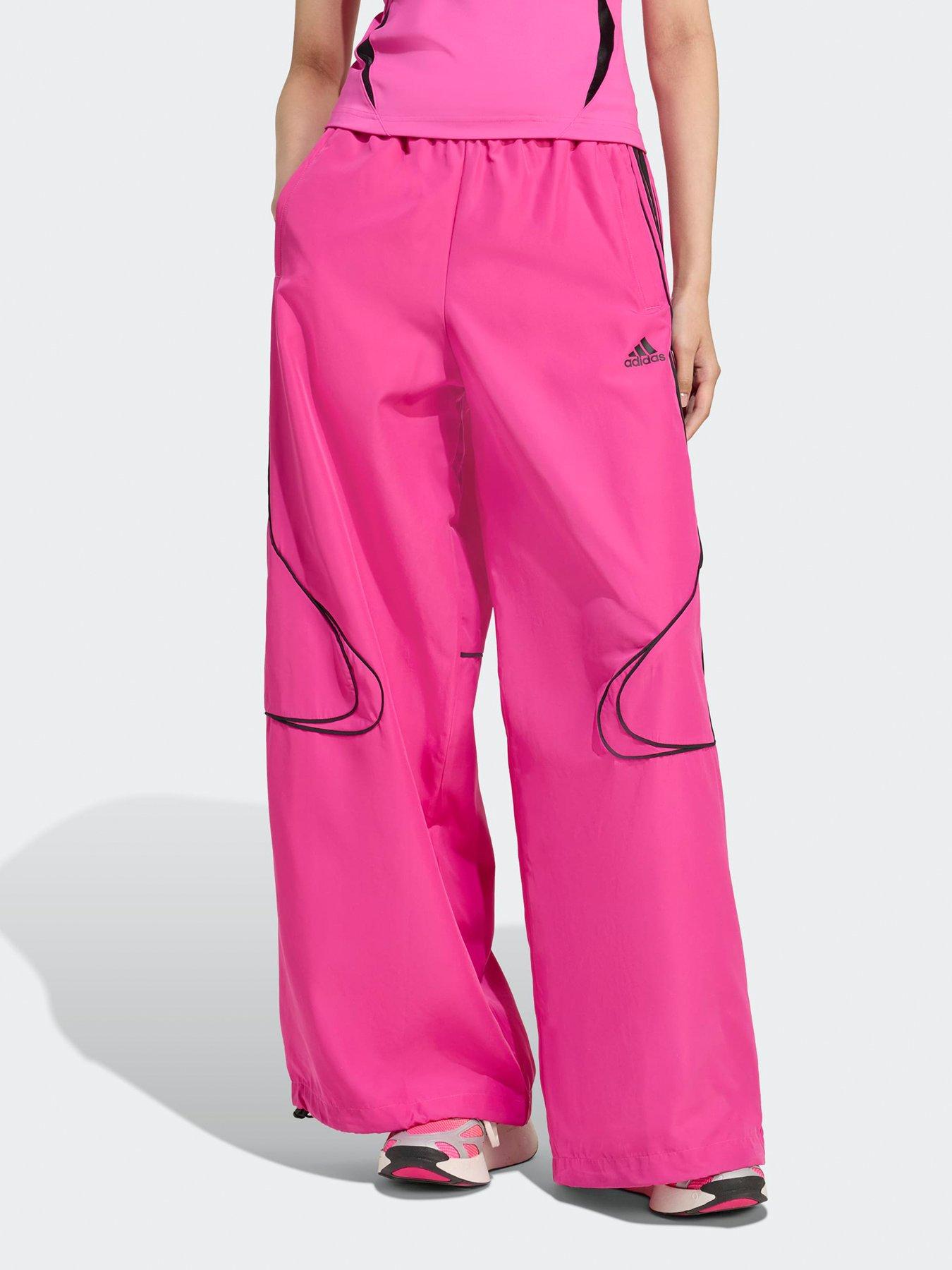 adidas Originals Womens Teamgeist Adicolor Oversized Woven Track Pant - Pink