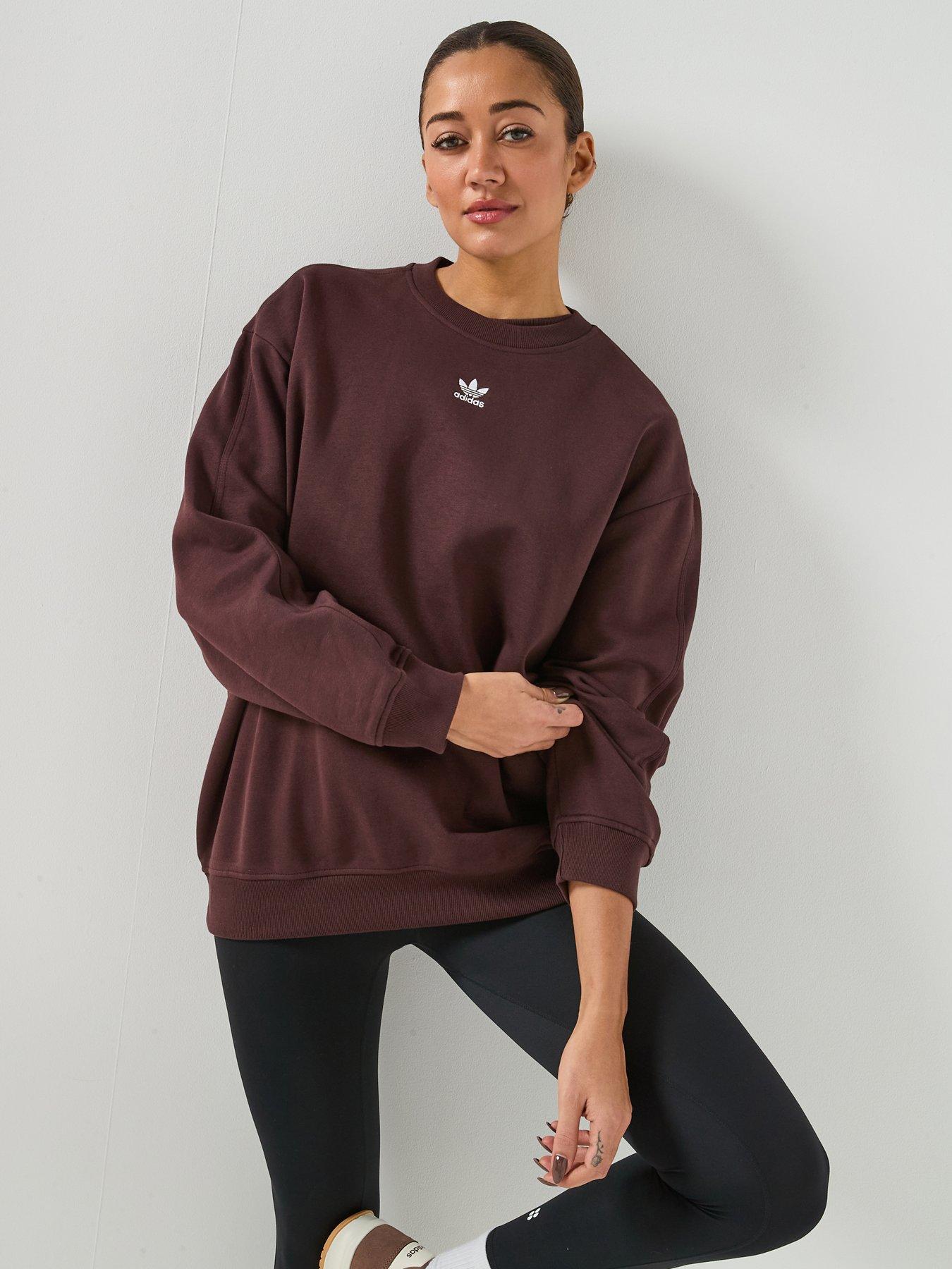 adidas Originals Women'S Trefoil Essentials Crew Sweat - Brown