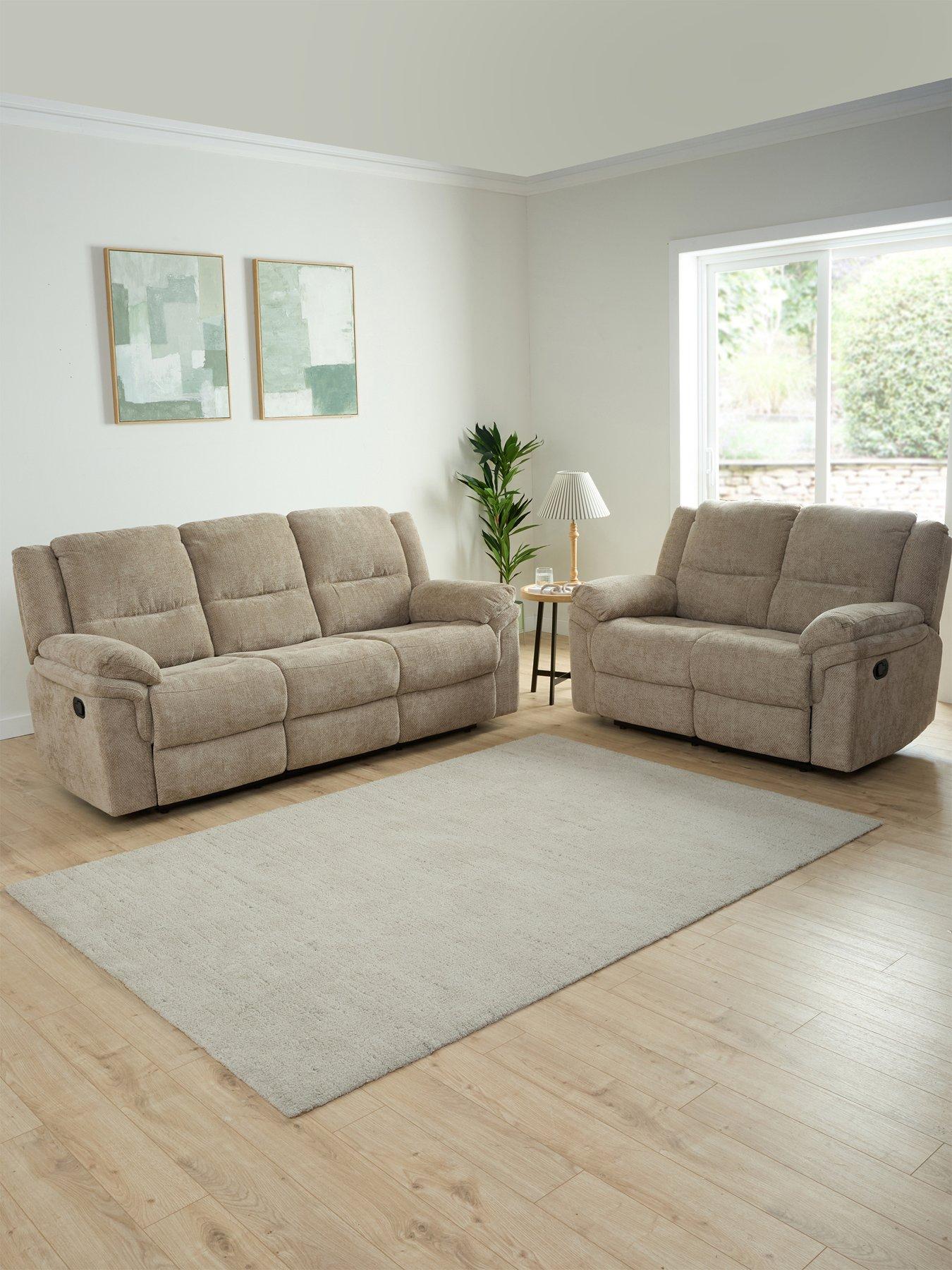 Image 1 of 7 of Albion 3 + 2 Seater Fabric Manual Recliner Sofa Set