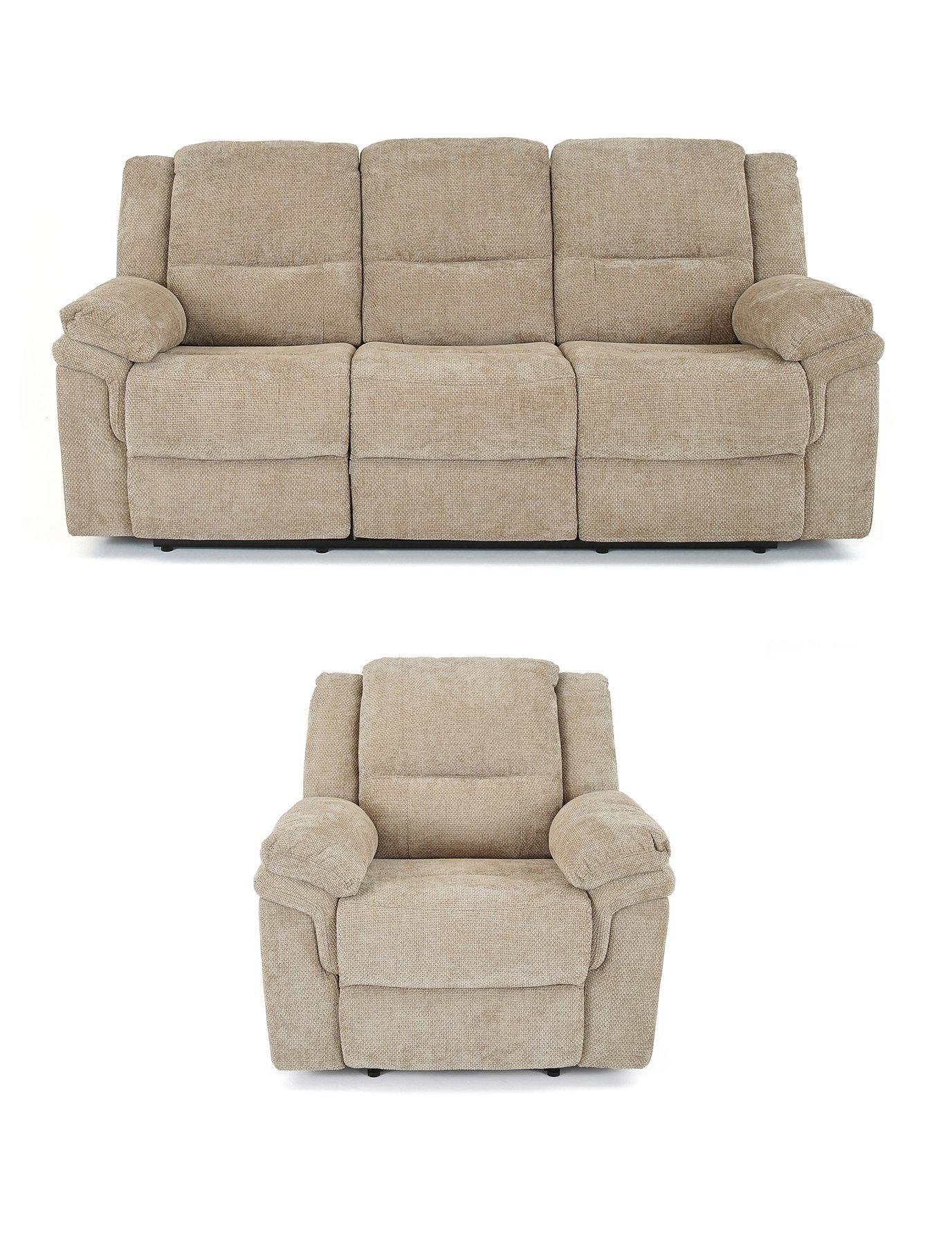 Image 2 of 7 of Albion 3 Seater + Fabric Manual Recliner Chair Set