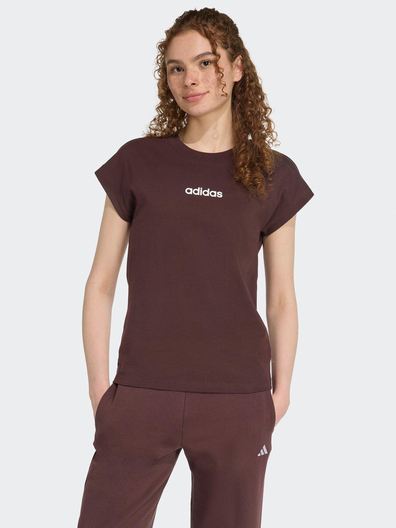 adidas-sportswear-womens-essentials-linear-cotton-t-shirt-brown