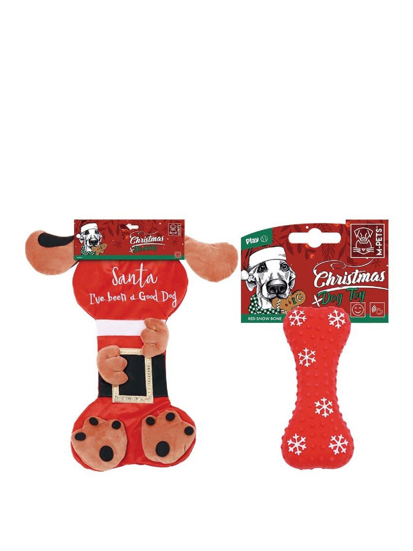 M-Pets 2 Pack - Doggy Shaped Stocking & Dog Toy Bone