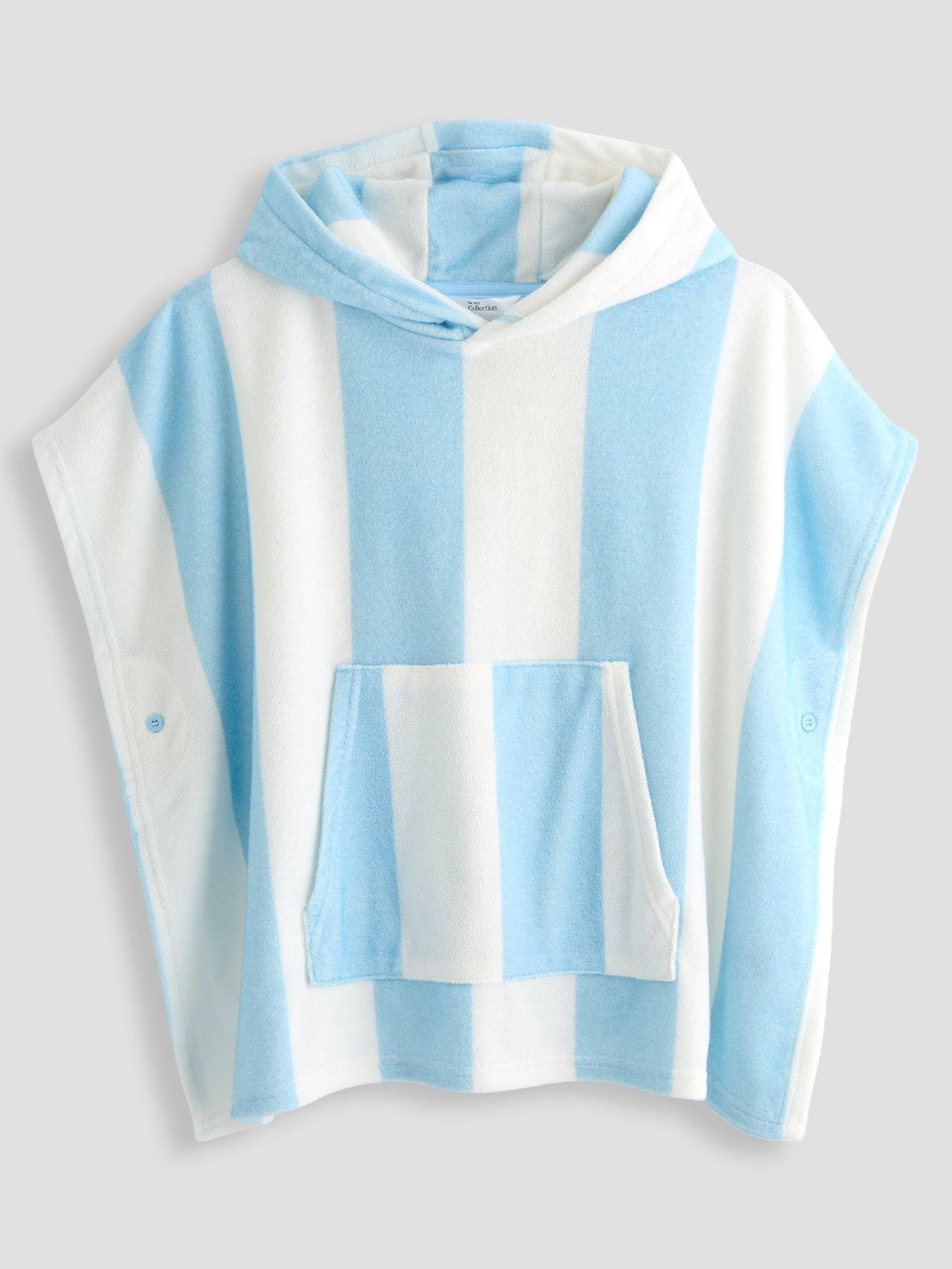 Image 1 of 5 of The Very Collection Boys Stripe Hooded Towel - Blue