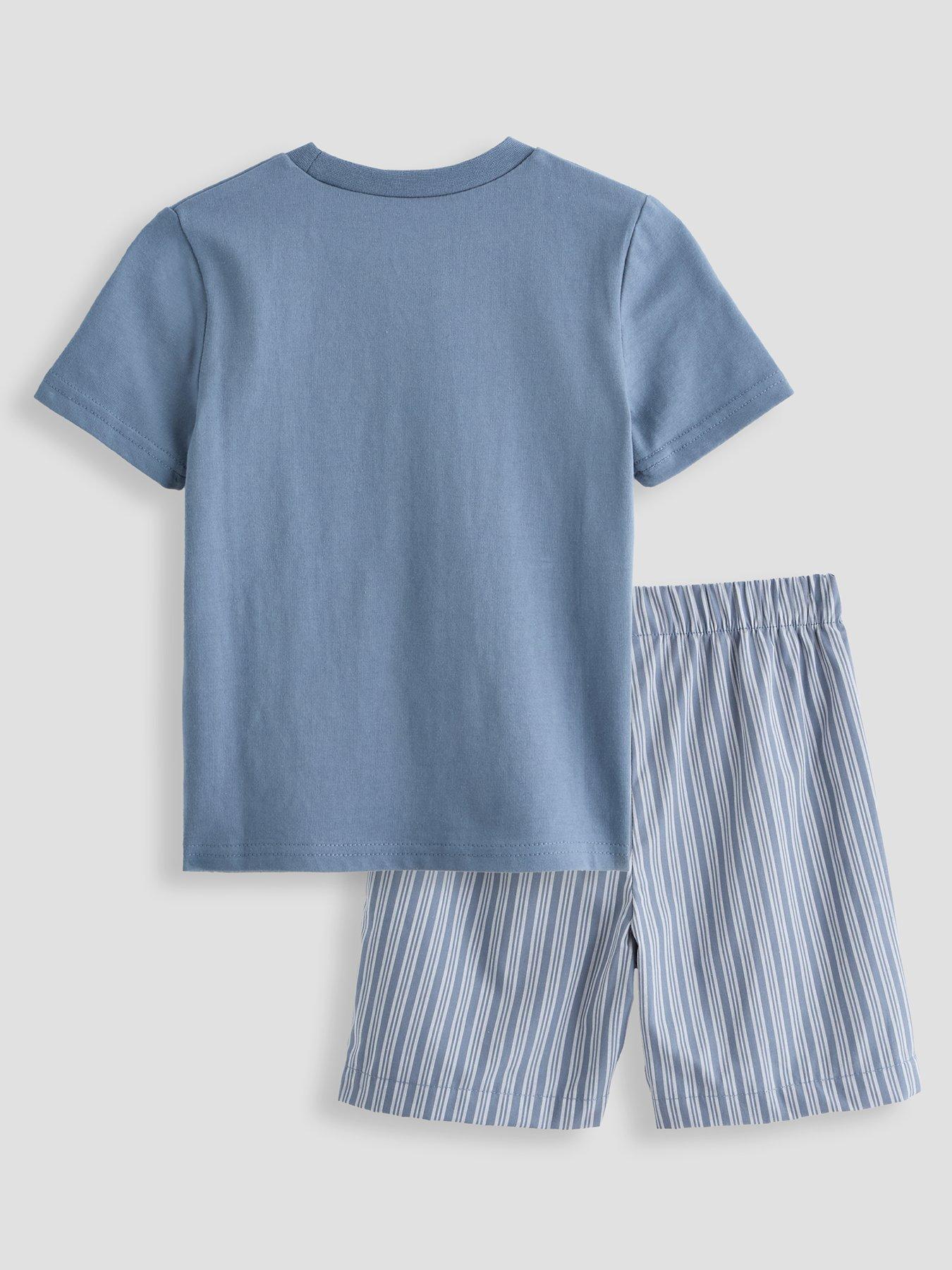 Image 2 of 5 of The Very Collection Boys Stripe Woven Shorts Pyjama Set - Blue