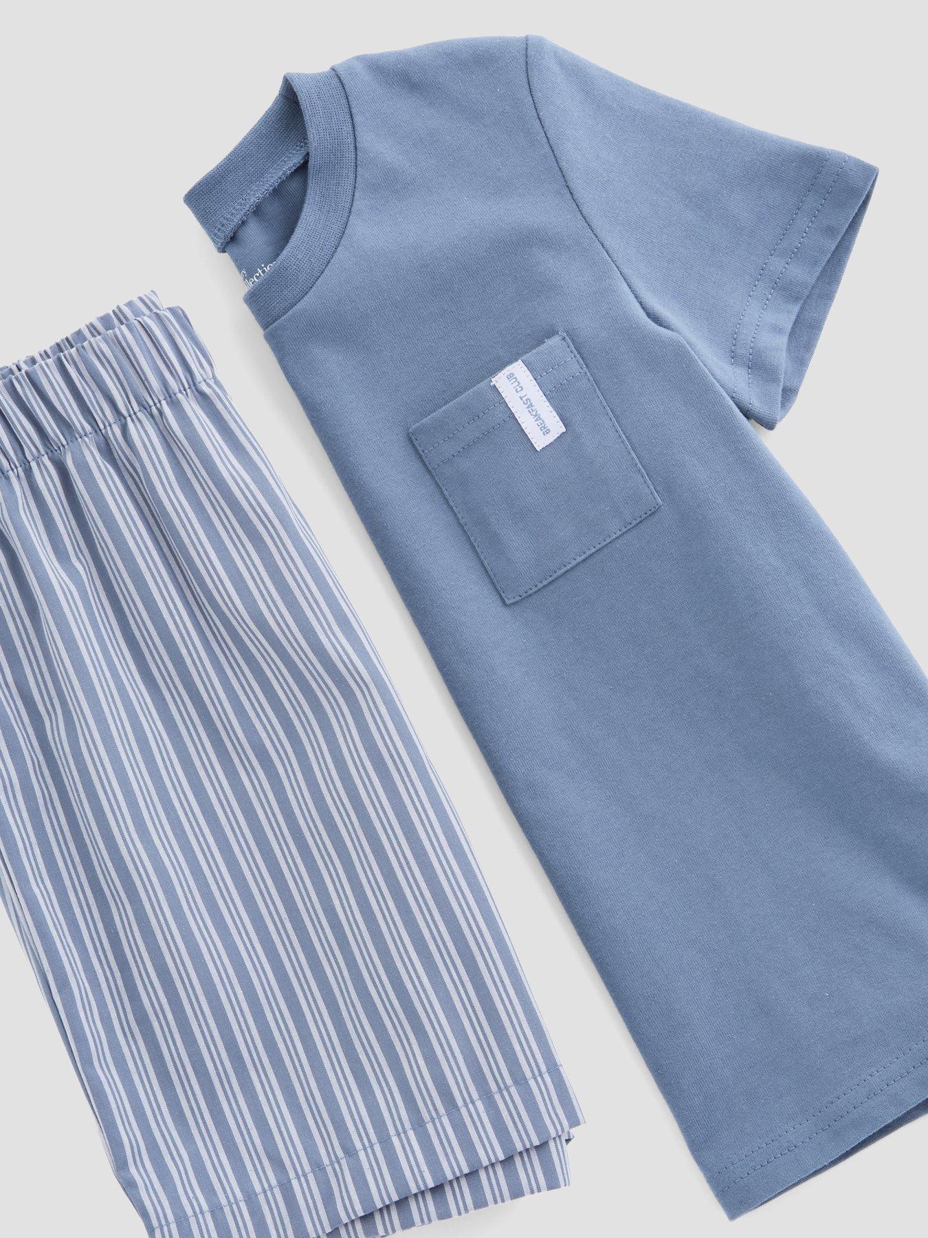 Image 5 of 5 of The Very Collection Boys Stripe Woven Shorts Pyjama Set - Blue