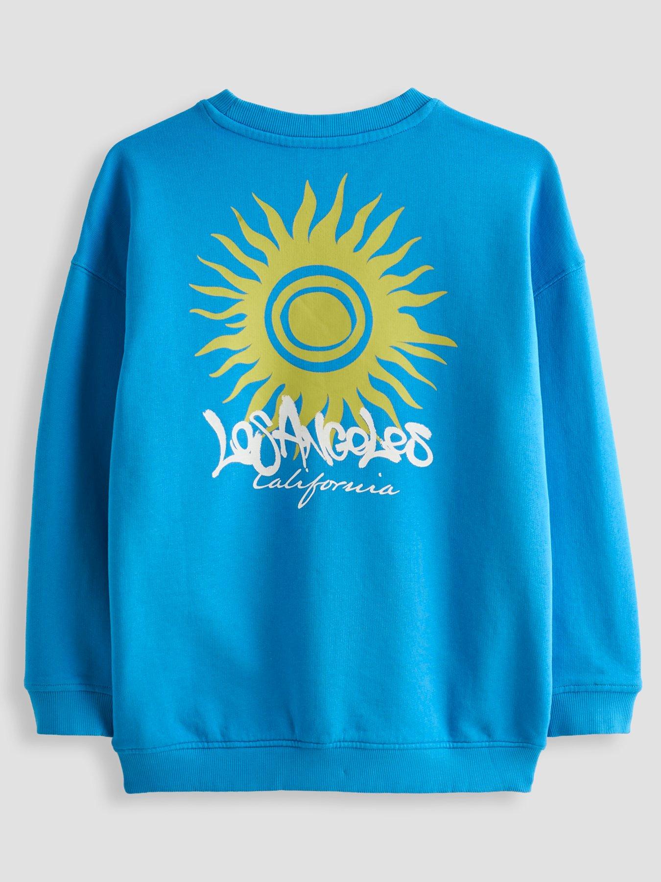 The Very Collection Boys Washed Back Graphic Sweatshirt - Blue
