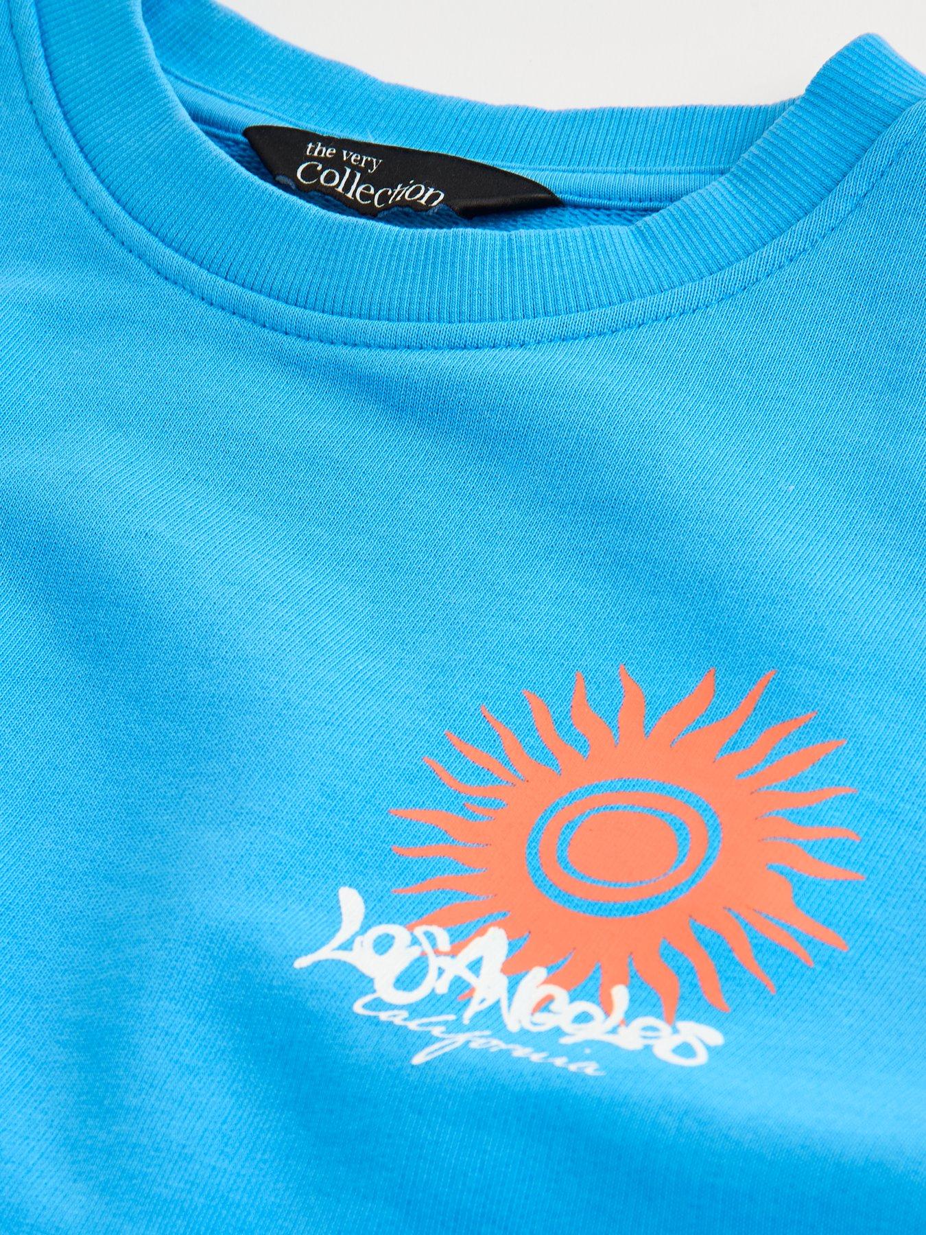 Image 3 of 4 of The Very Collection Boys Washed Back Graphic Sweatshirt - Blue