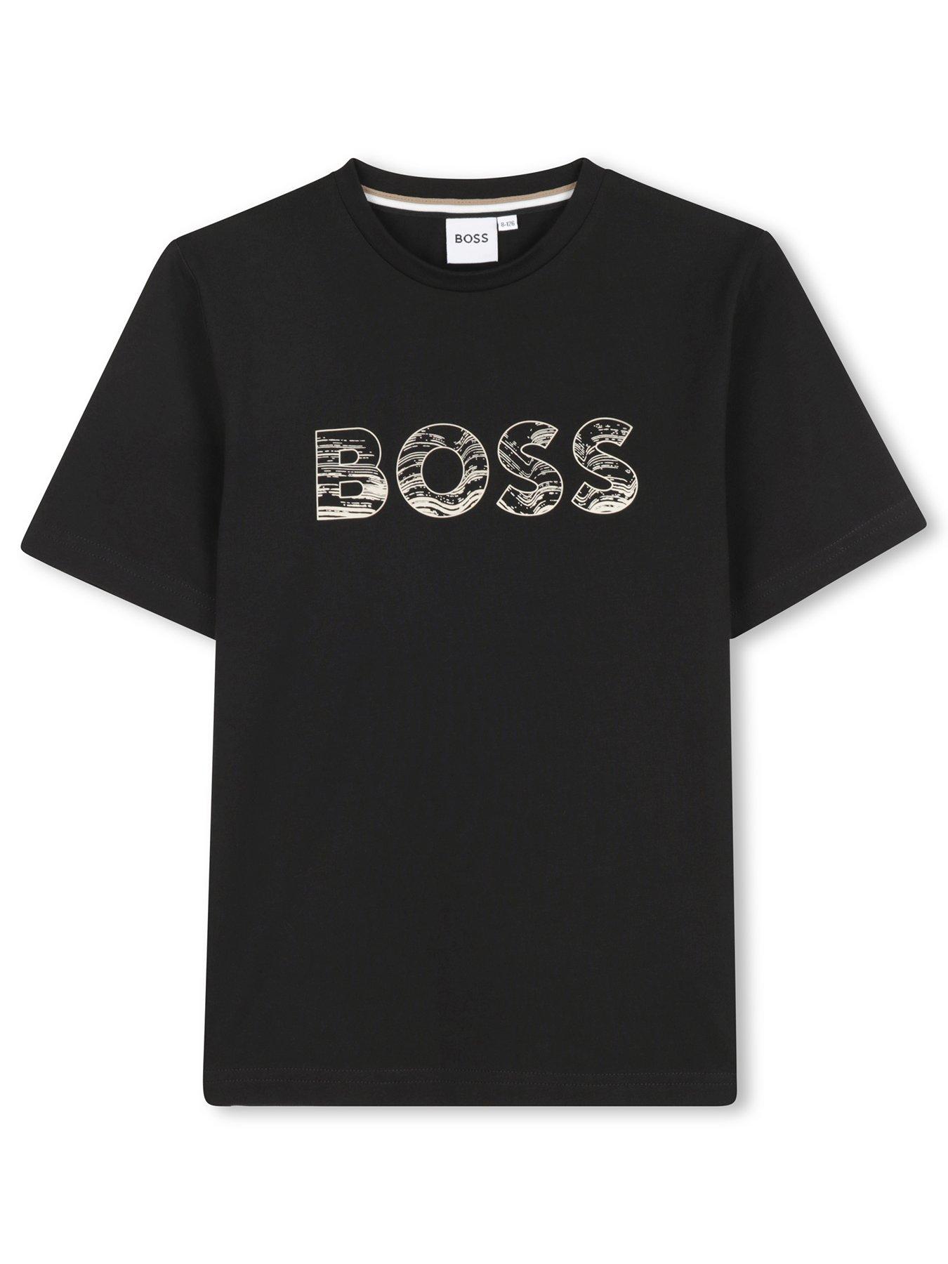 BOSS Boys Short Sleeve Logo T-Shirt - Black