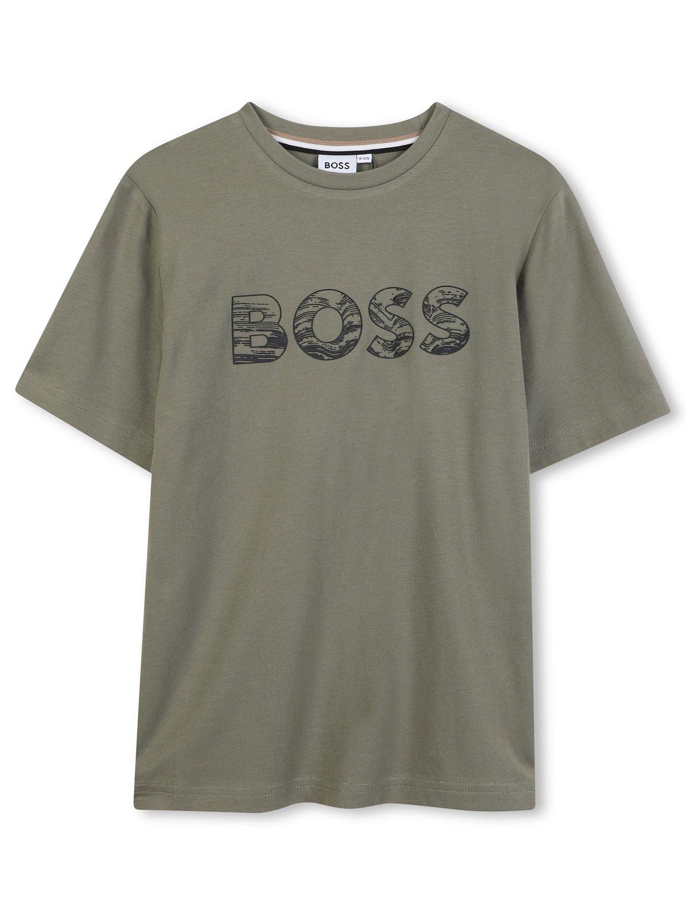 BOSS Boys Short Sleeve Logo T-Shirt - Green