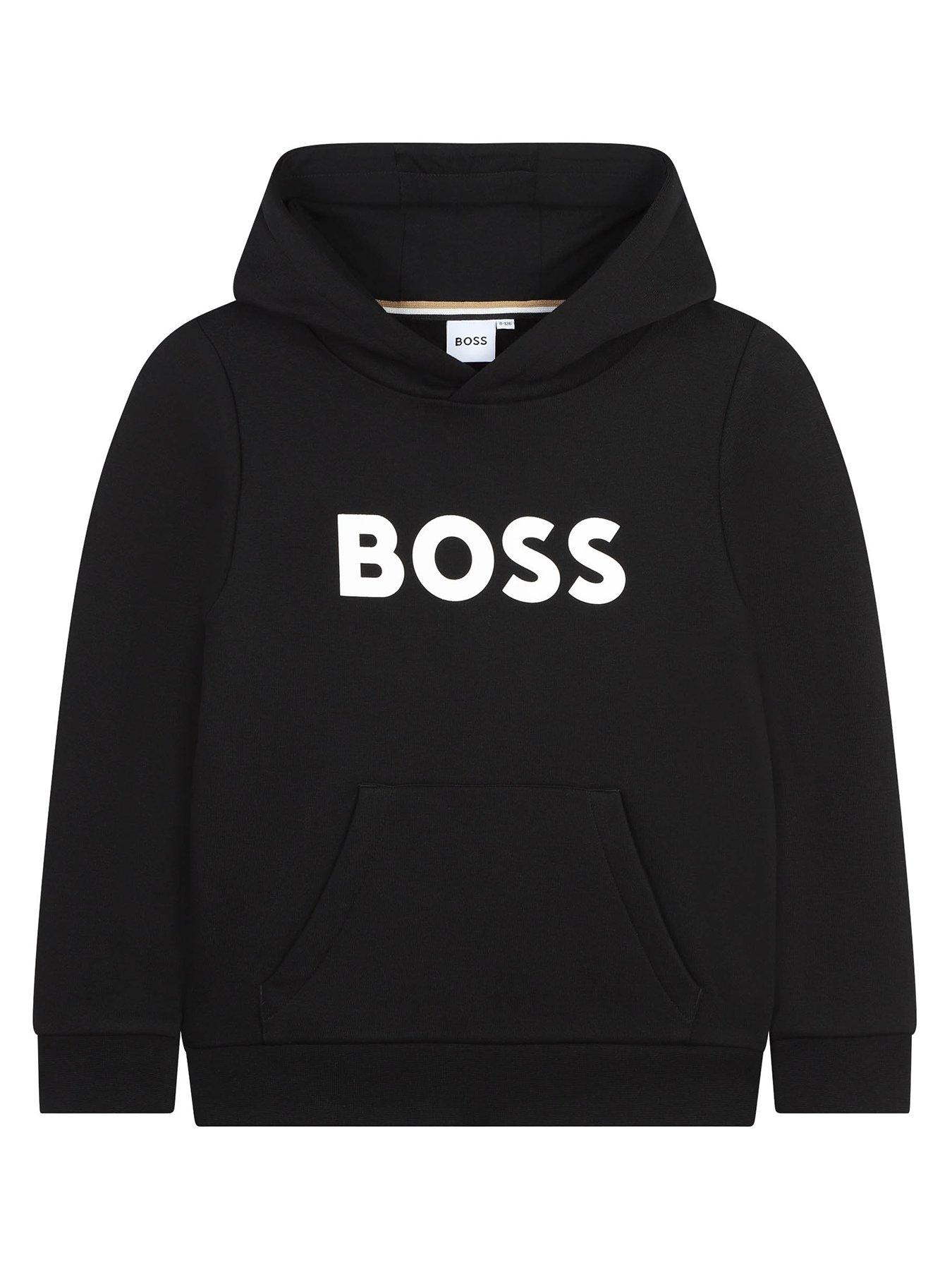 boss-boys-logo-hoodie-black