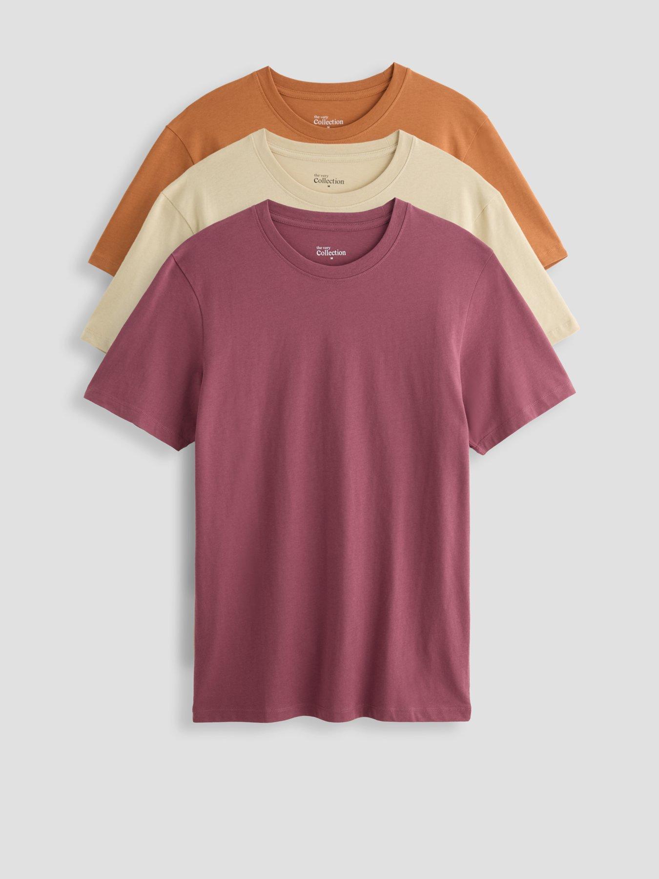 Image 1 of 7 of The Very Collection 3 Pack Crew Neck T-Shirts - Multi