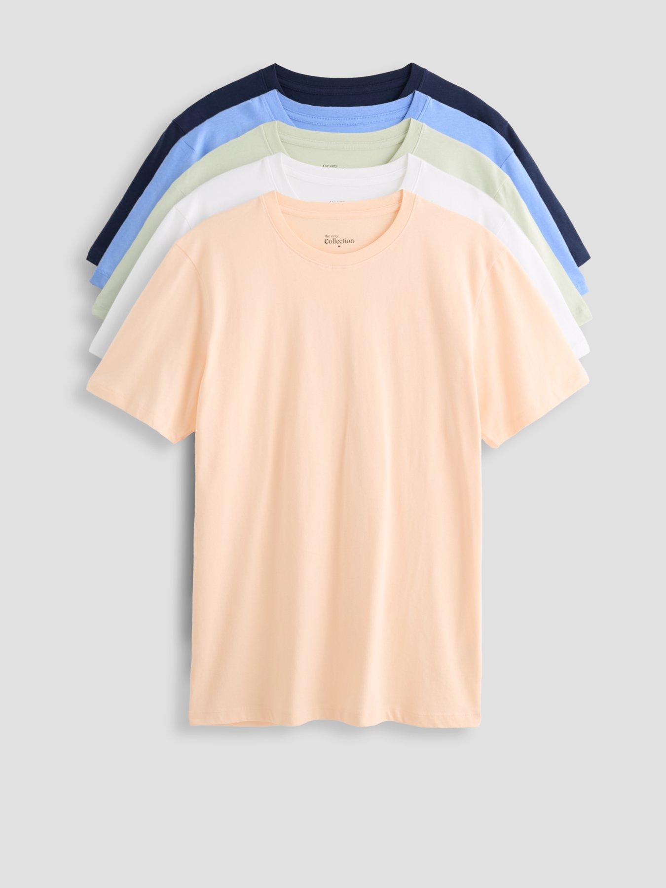 The Very Collection 5 Pack Pure Cotton Crew Neck T-shirts - Multi