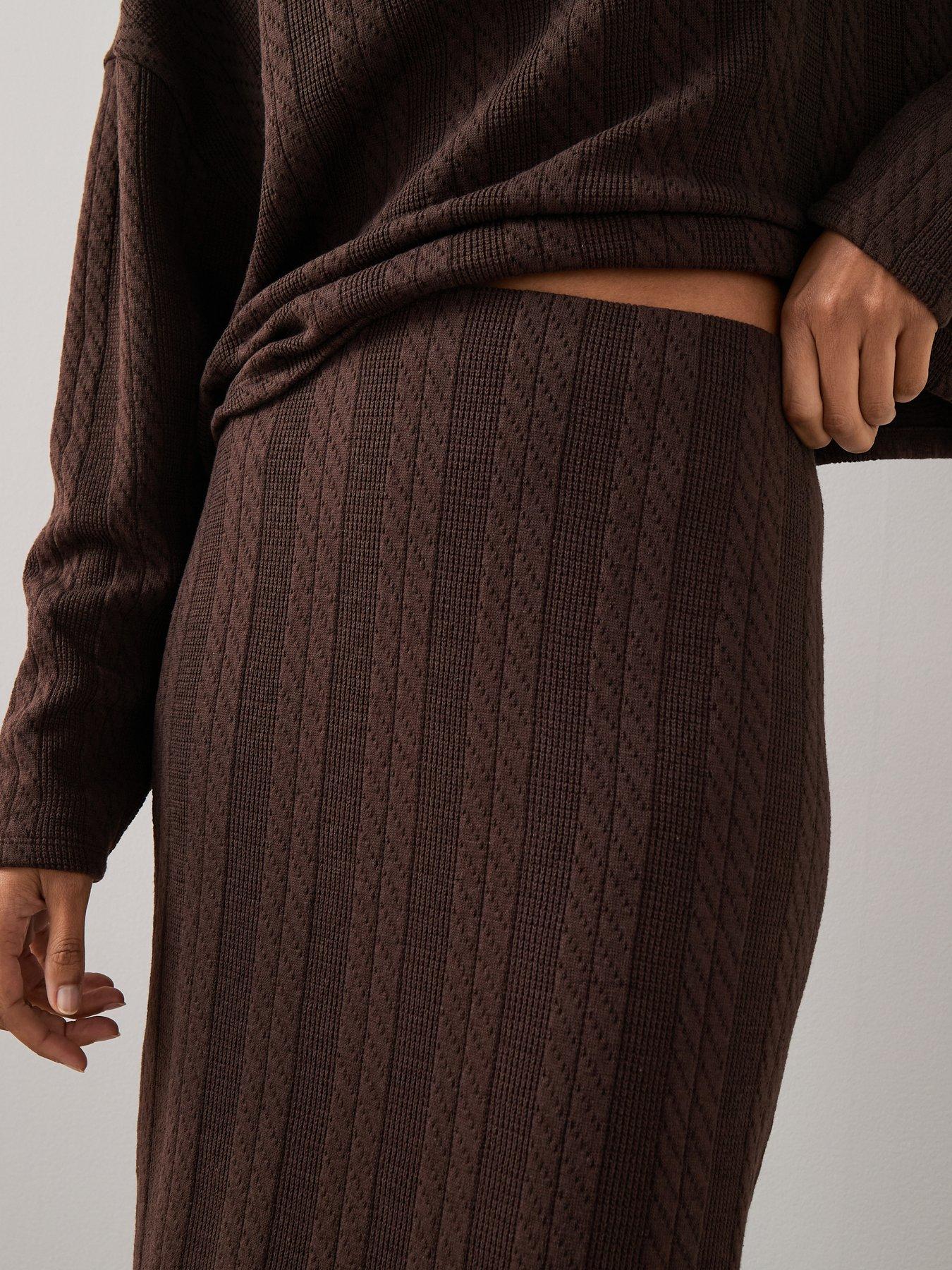 the-very-collection-cable-textured-midaxi-skirt-co-ord-browndetail