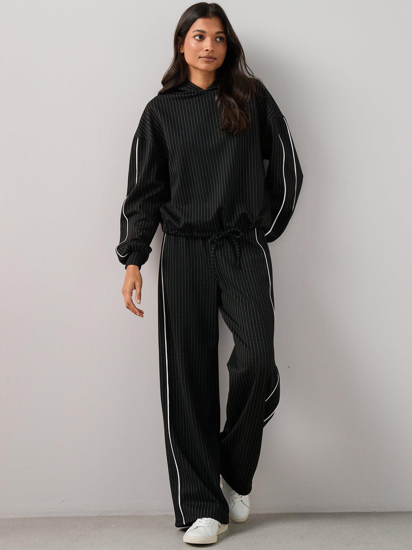 the-very-collection-side-stripe-mono-tie-hem-hoodie-co-ord-blackback
