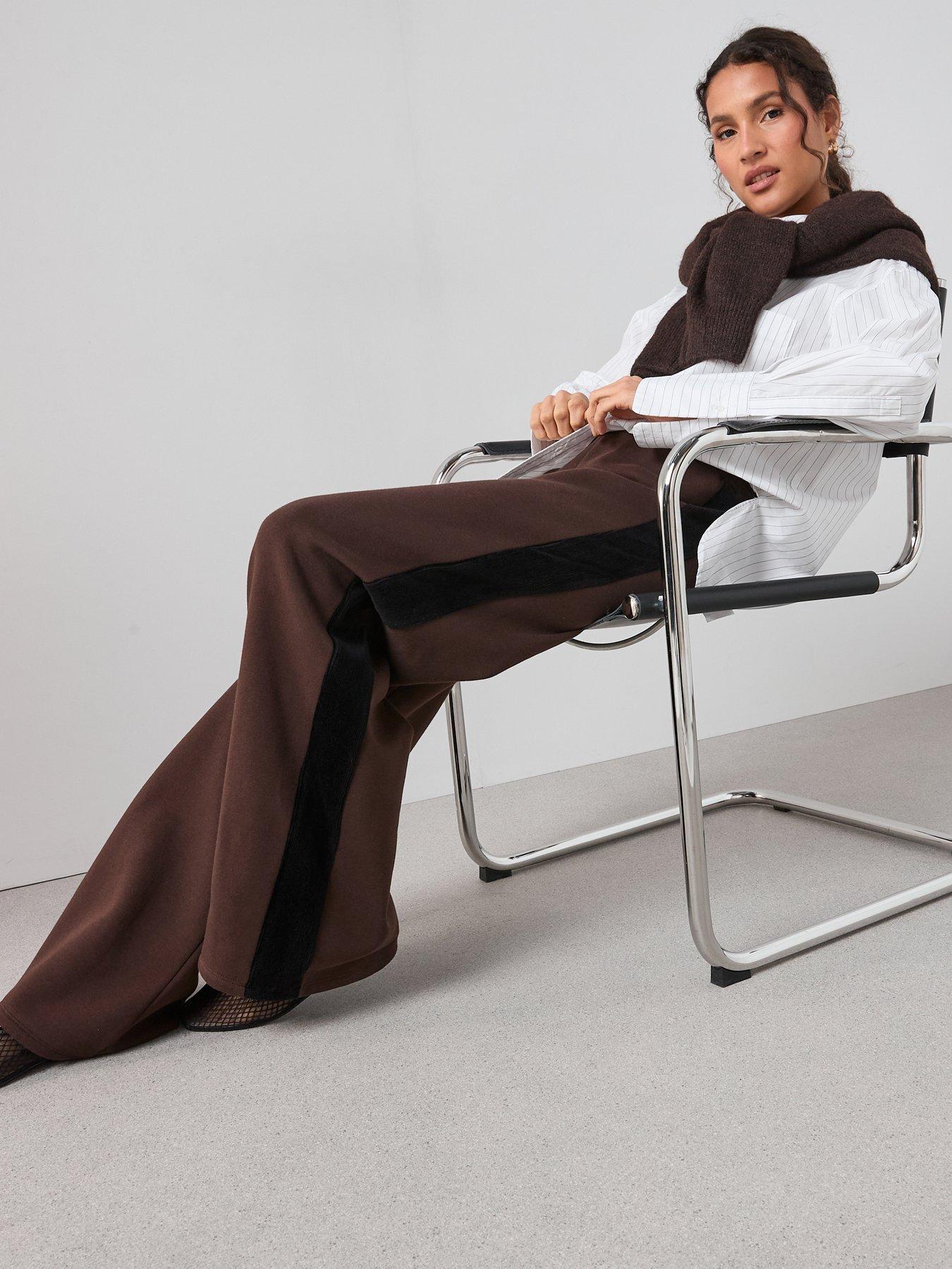 the-very-collection-cord-trim-wide-leg-joggers-co-ord-brown