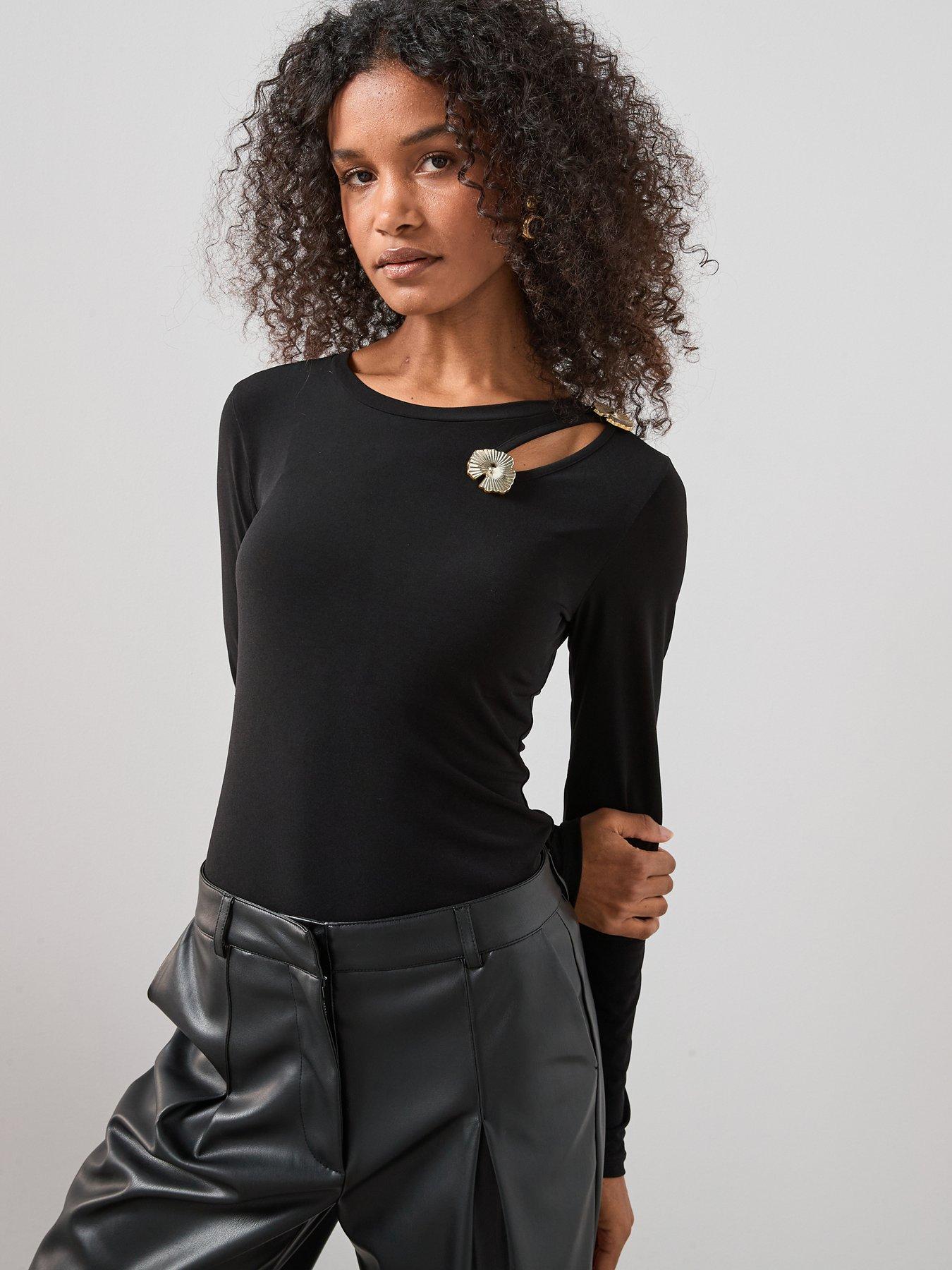 the-very-collection-trim-detail-cut-out-long-sleeve-top-black
