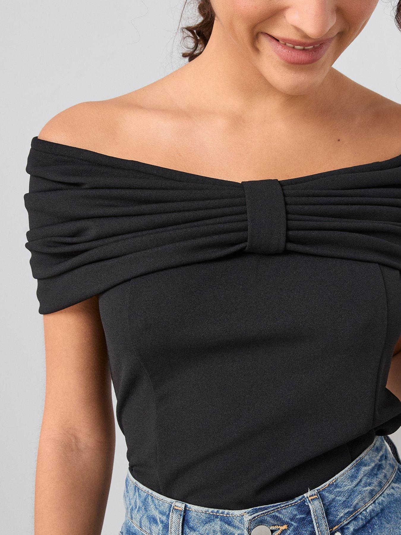 the-very-collection-bardot-bow-fitted-top-blackoutfit