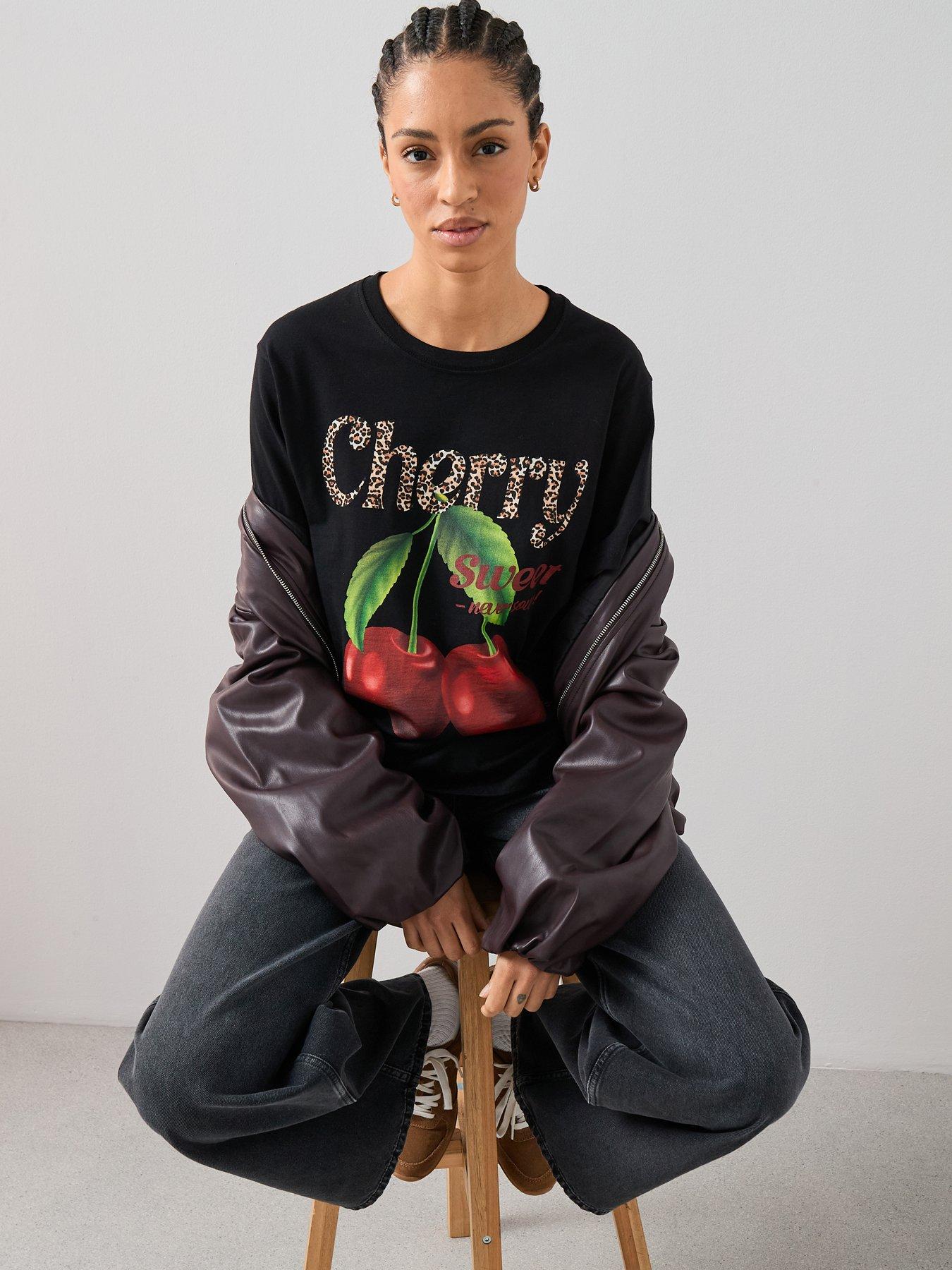 the-very-collection-cherry-animal-oversized-graphic-t-shirt-multi