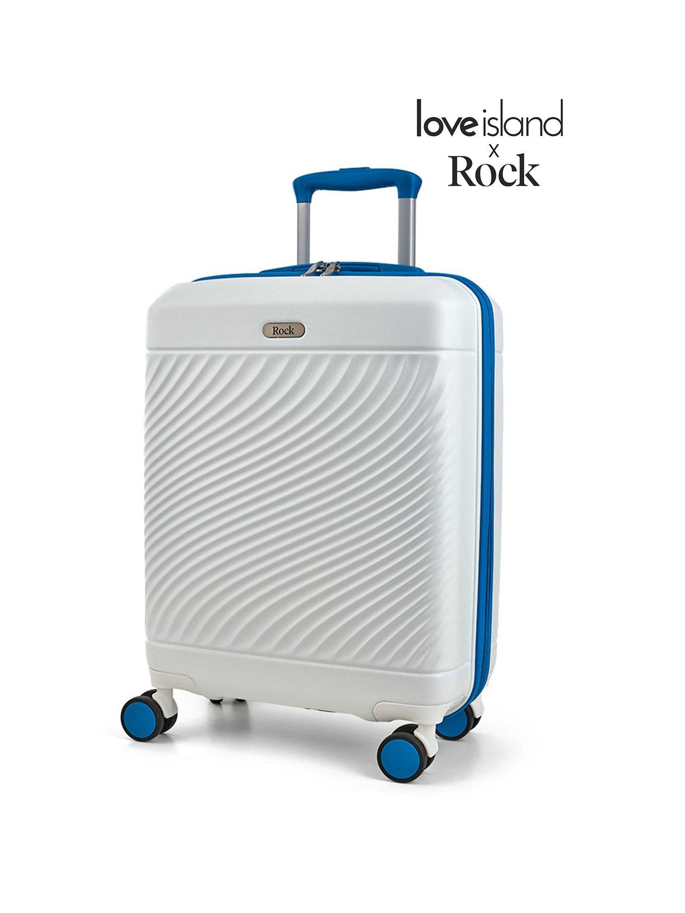 Rock Luggage Love Island White/Blue Cabin Suitcase