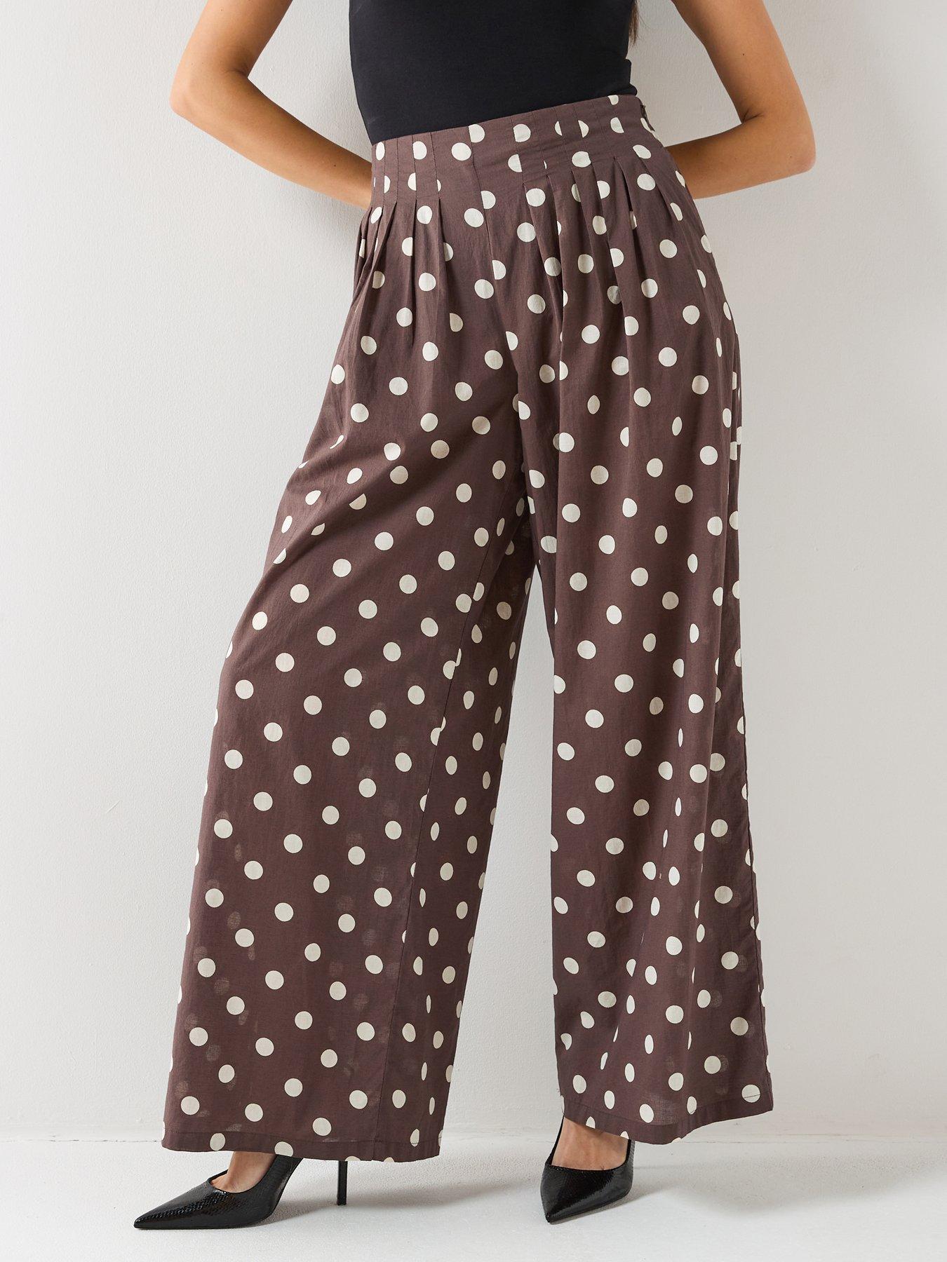 vero-moda-polka-dot-high-waist-wide-leg-trousers-brown
