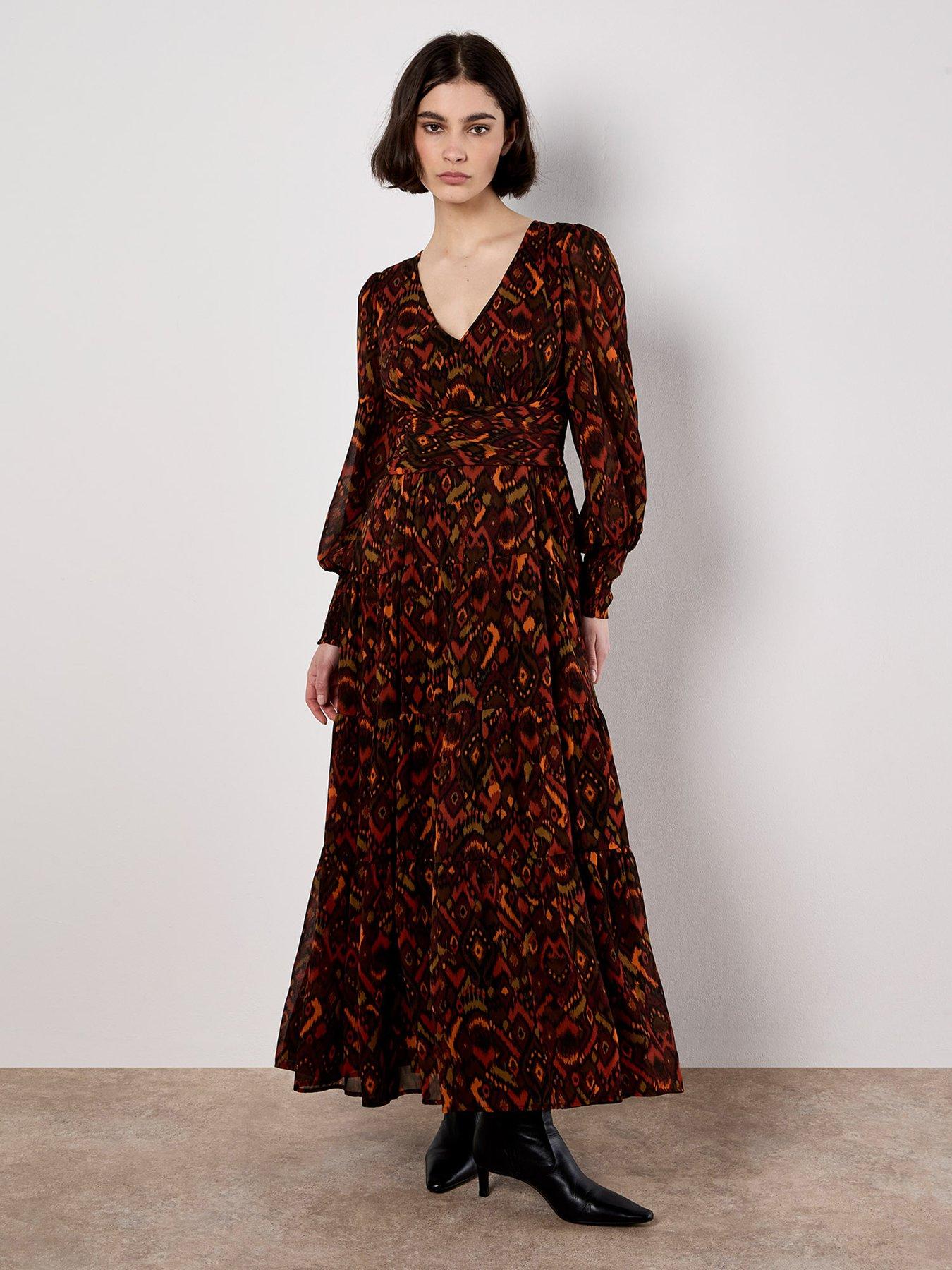 apricot-textured-ikat-tiered-maxi-dress-red