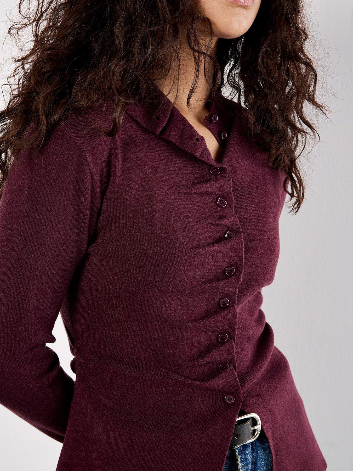 apricot-pleat-button-knit-top-redoutfit