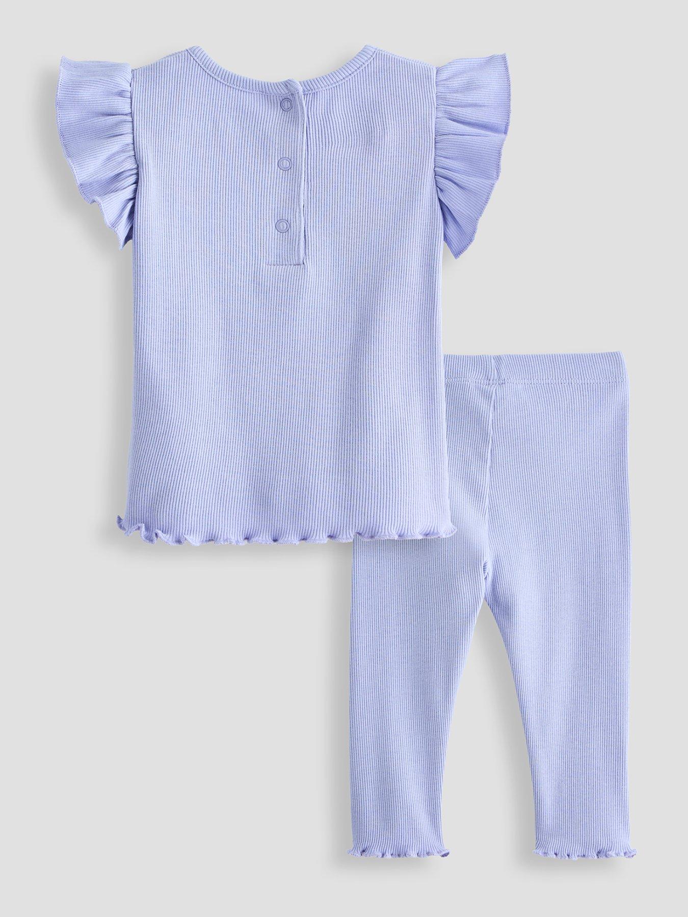 Image 2 of 4 of The Very Collection Girls Rib T-Shirt And Legging Set - Blue